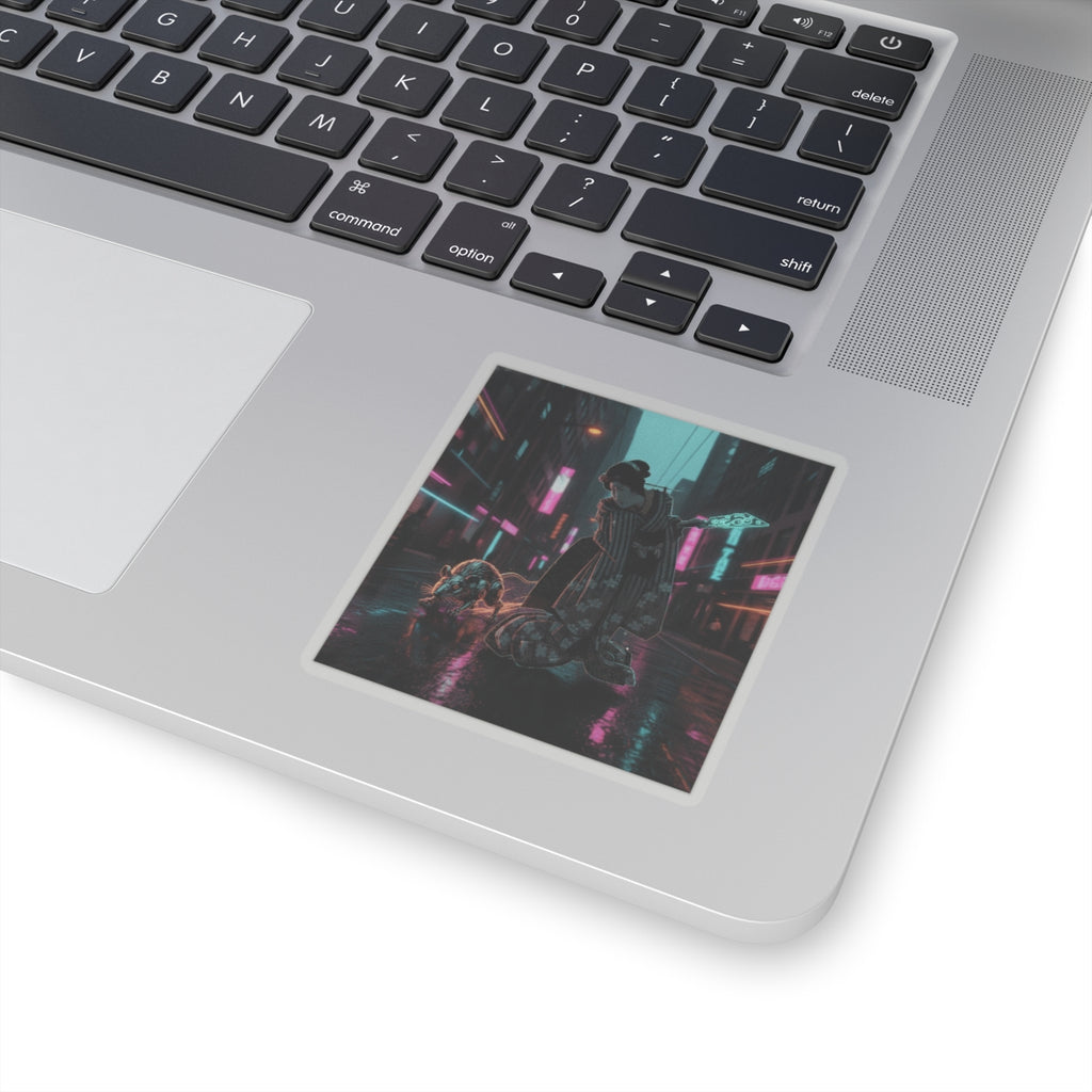 Fast Furious — New Year Greeting Card For "Rat" Year — Kiss-Cut Sticker