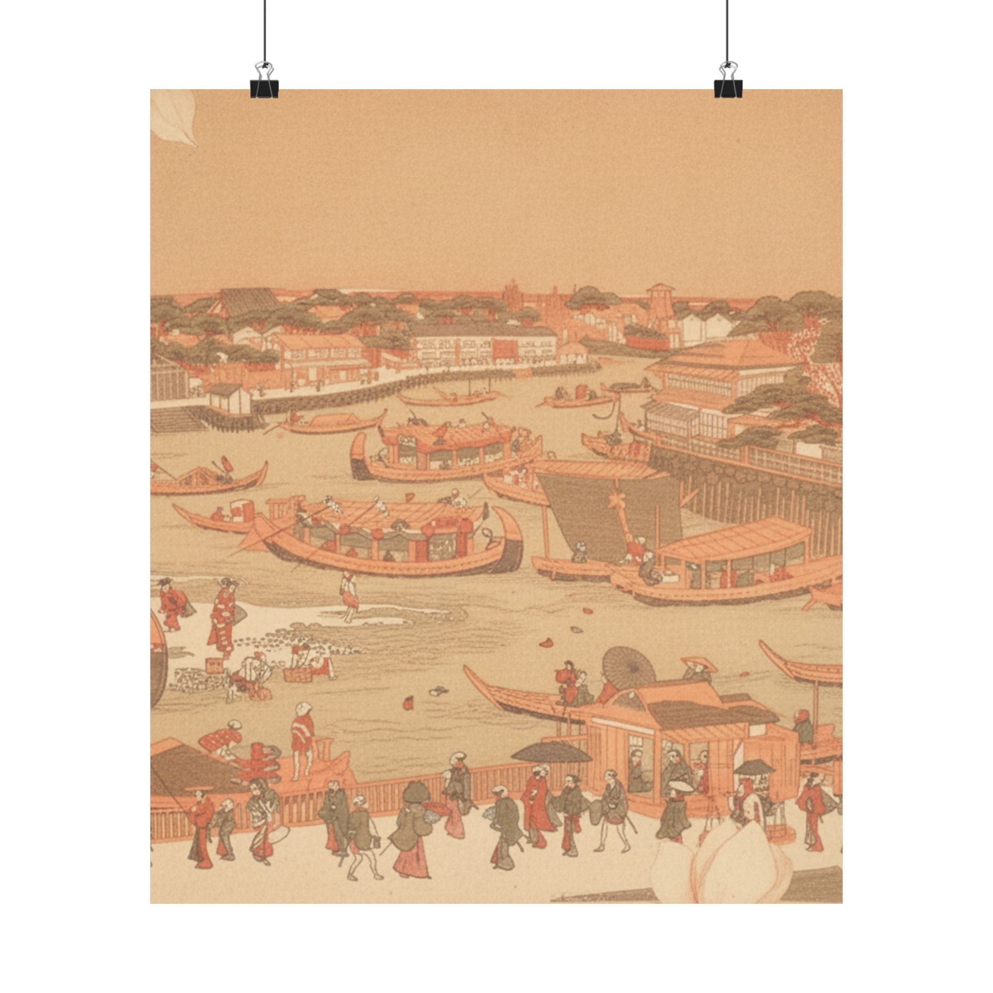 Southern Sunset — New Great Bridge At Naka Zu In Edo — Matte Poster