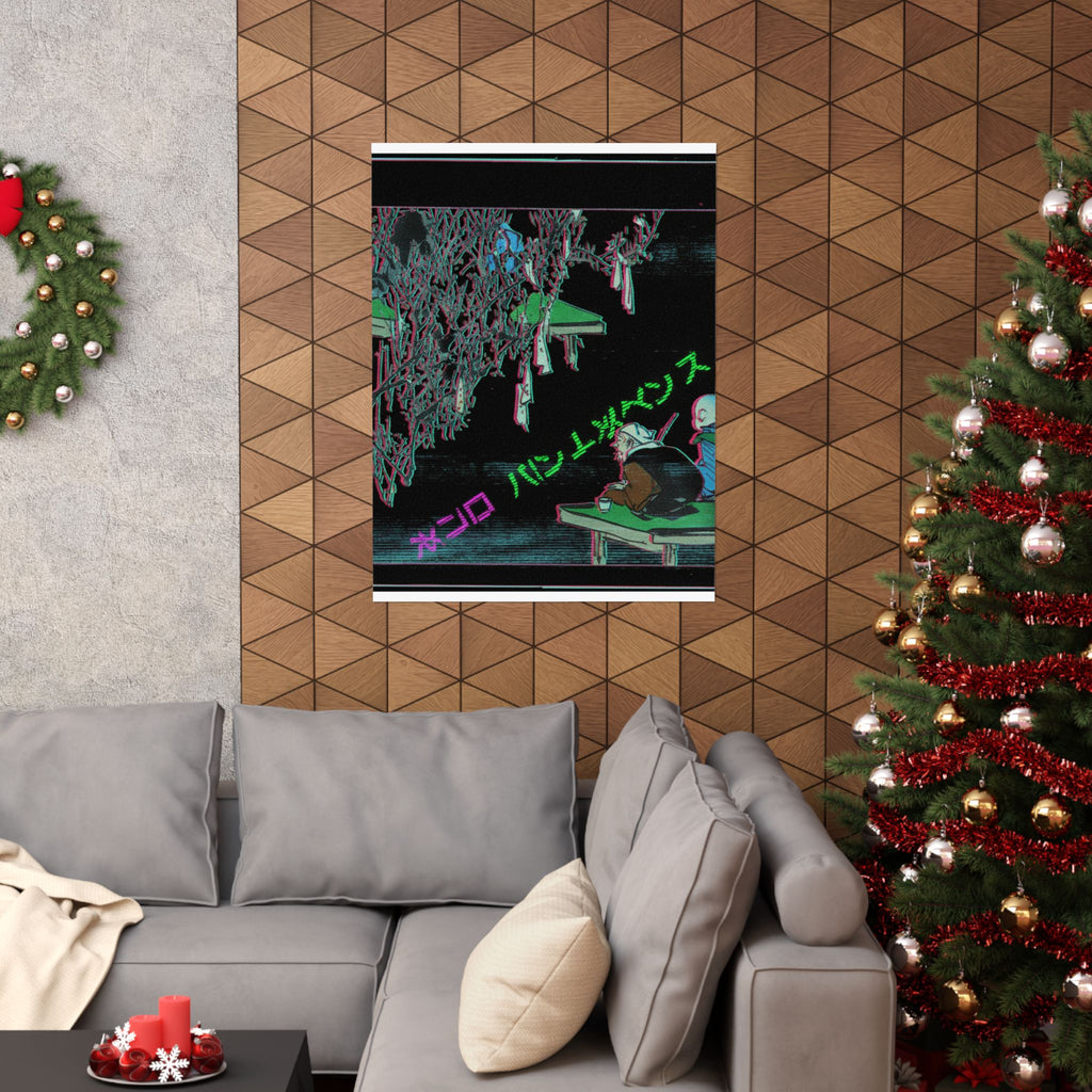 Glitch Culture — Two Pilgrims Gazing At A Tree Festooned With Prayers — Matte Poster