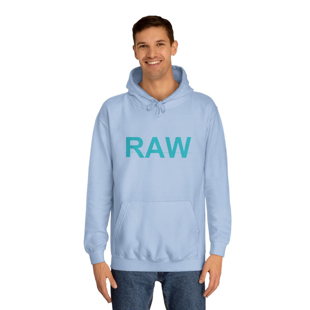 RAW Teal Capital Letter Minimalist Statement Hoodie