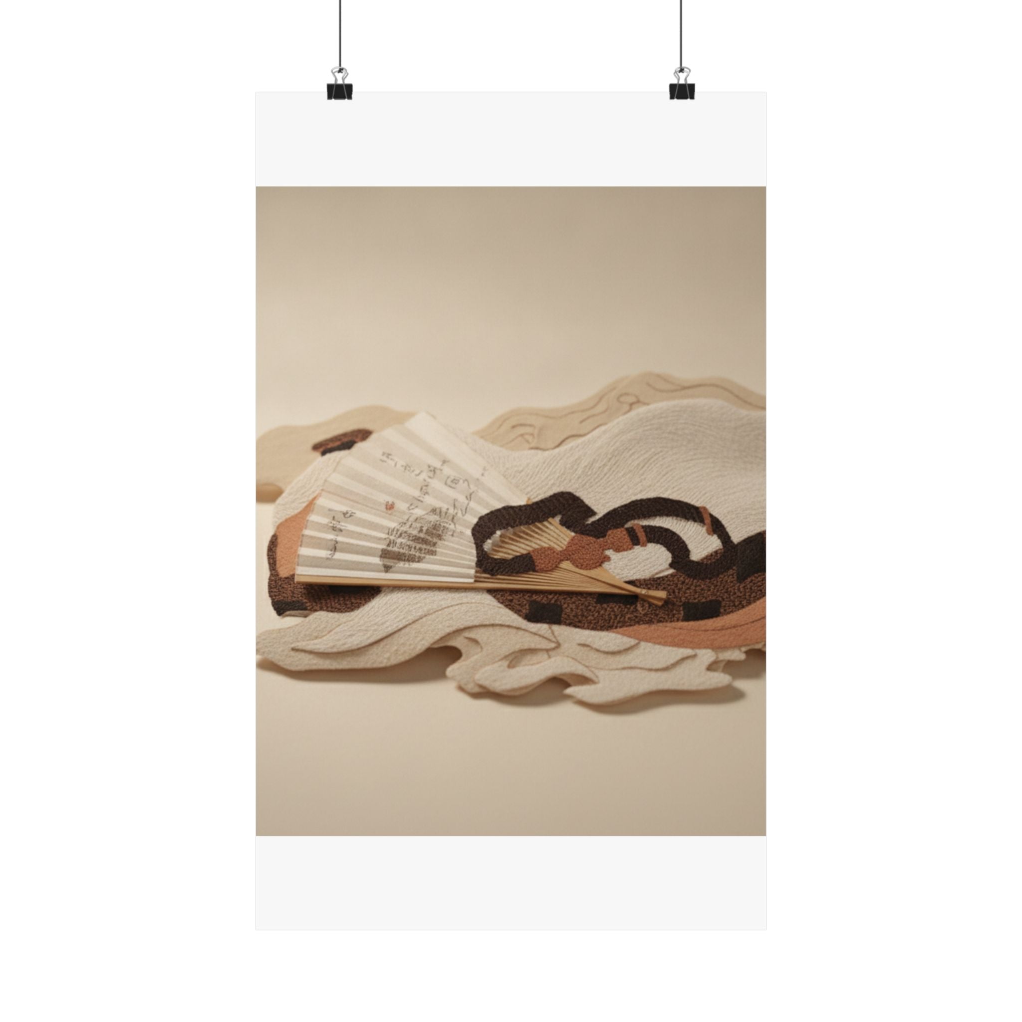Product Marketing — Belt And Fan On A Piece Of Cloth — Matte Poster