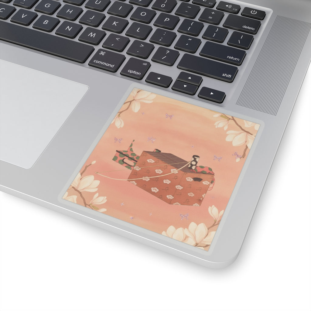 Southern Sunset — Box For Sugoroku Game (A Kind Of Backgammon), Bow And Drum — Kiss-Cut Sticker
