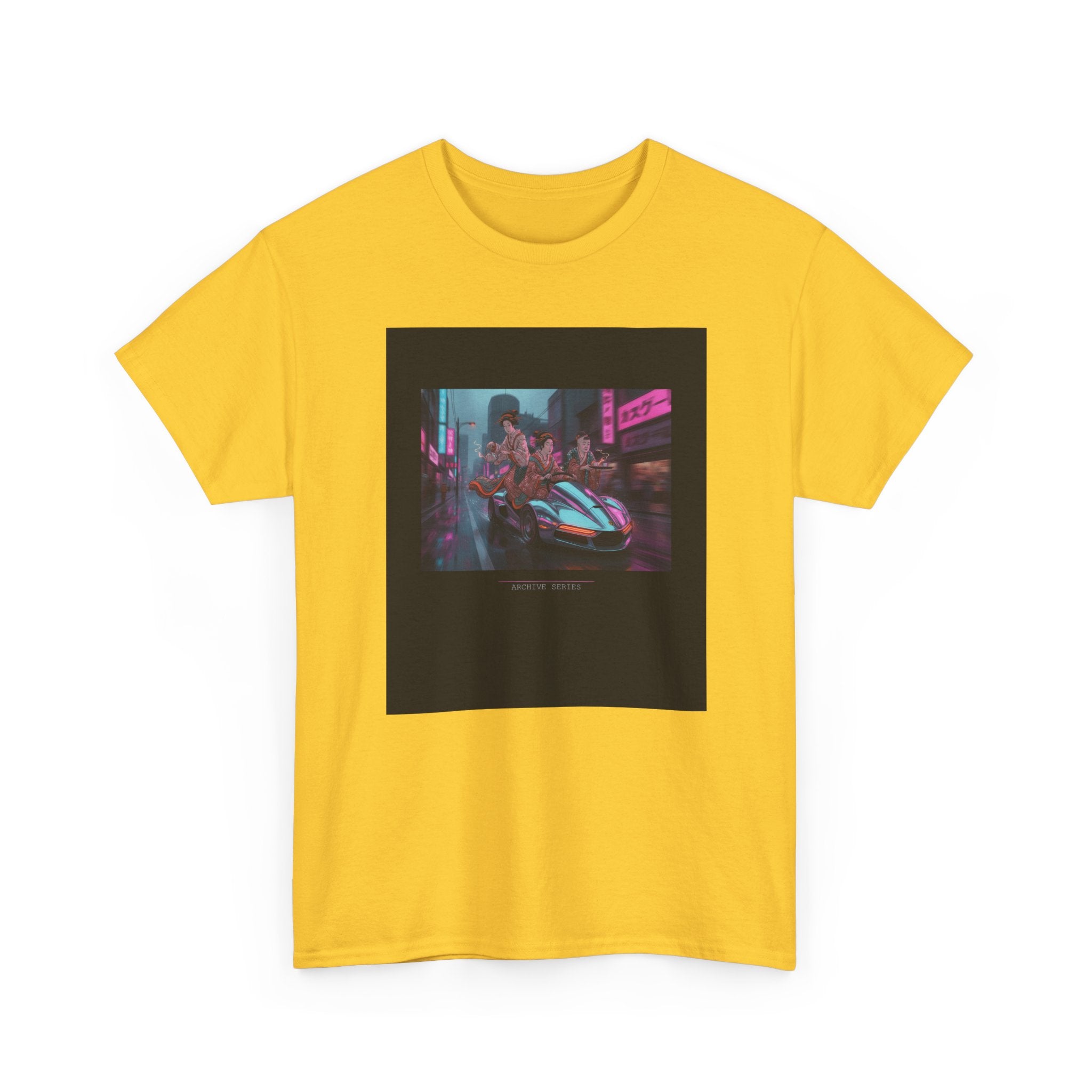 Neon Cyberpunk Supercar Night Street Graphic Tee