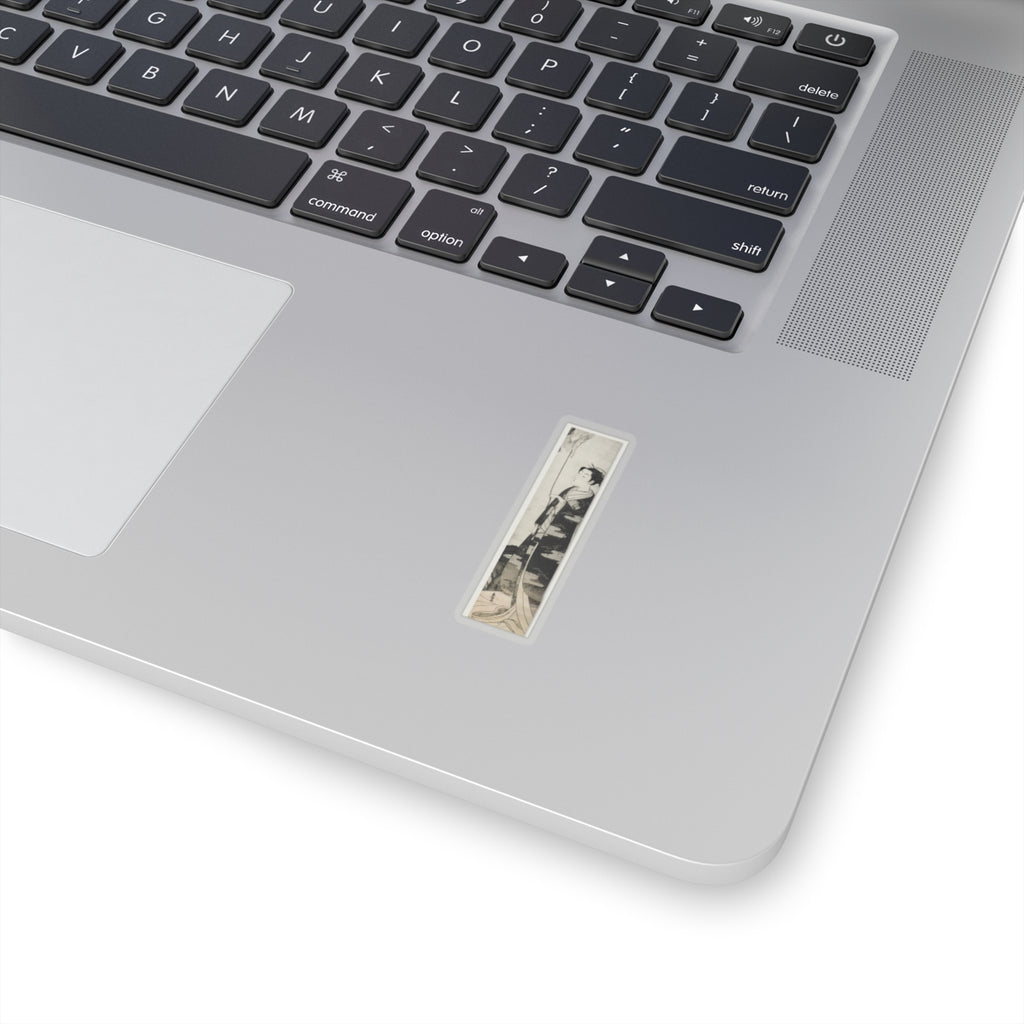 Ecommerce Main — A Woman Playing With A Monkey Which Has Climbed A Tree — Kiss-Cut Sticker