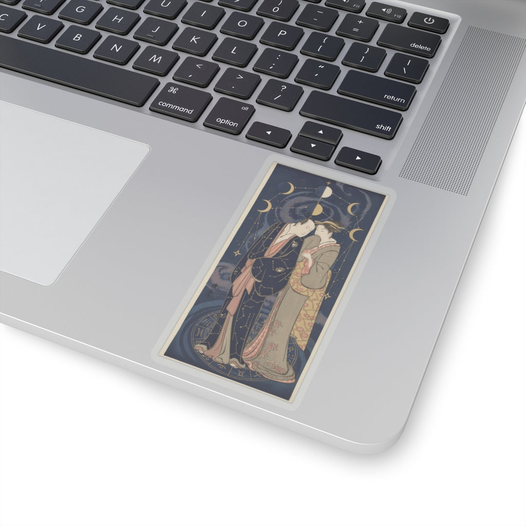Celestial — Ichikawa Yaozo Iii With A Lady — Kiss-Cut Sticker