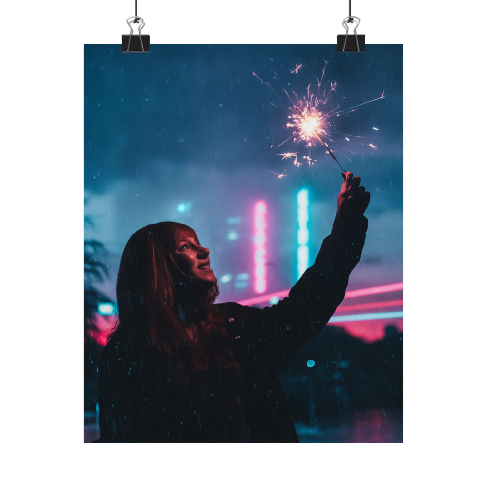 Neon Noir — Person — Matte Poster