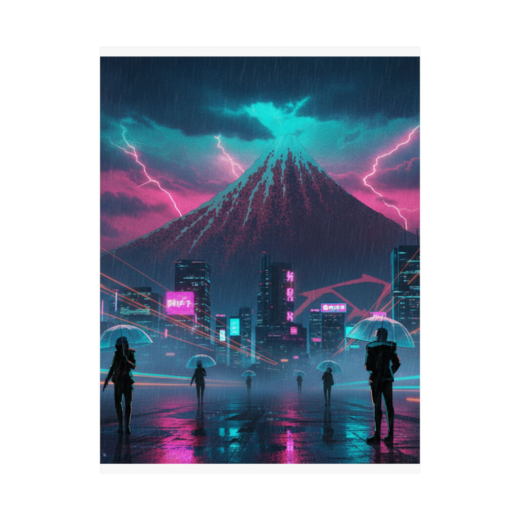 Neon Noir — Storm Below Mount Fuji (Sanka No Haku U), From The Series Thirty-Six Views Of Mo — Matte Poster