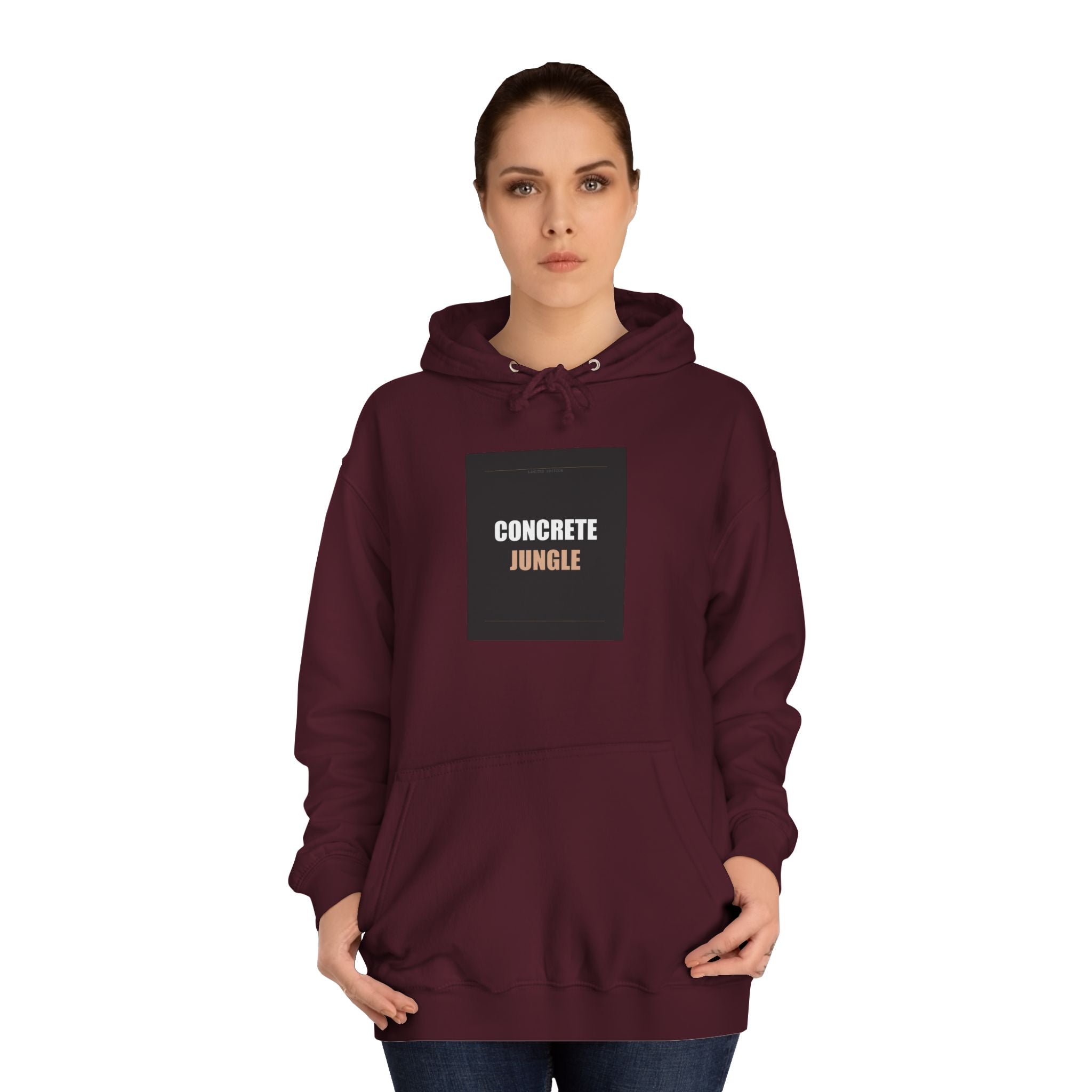 CONCRETE JUNGLE Small Chest Print Streetwear Hoodie