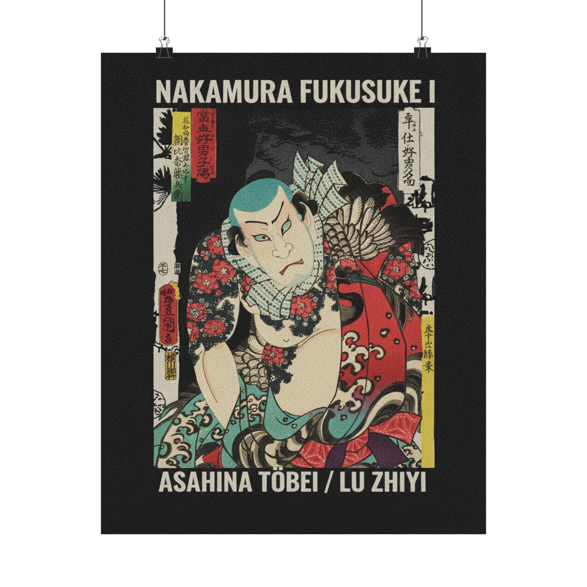 Streetwear Collage — The Actor Nakamura Fukusuke I As Asahina Tōbei, Likened To Lu Zhishen The Tattoo — Matte Poster
