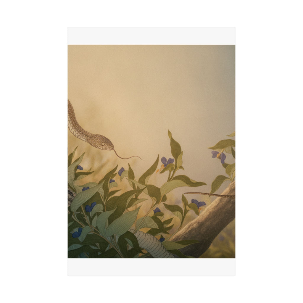 Scenic Nature — Rat Snake (Hebi); Lizard Or Skink (Tokage), From The Picture Book Of Crawling Cr — Matte Poster