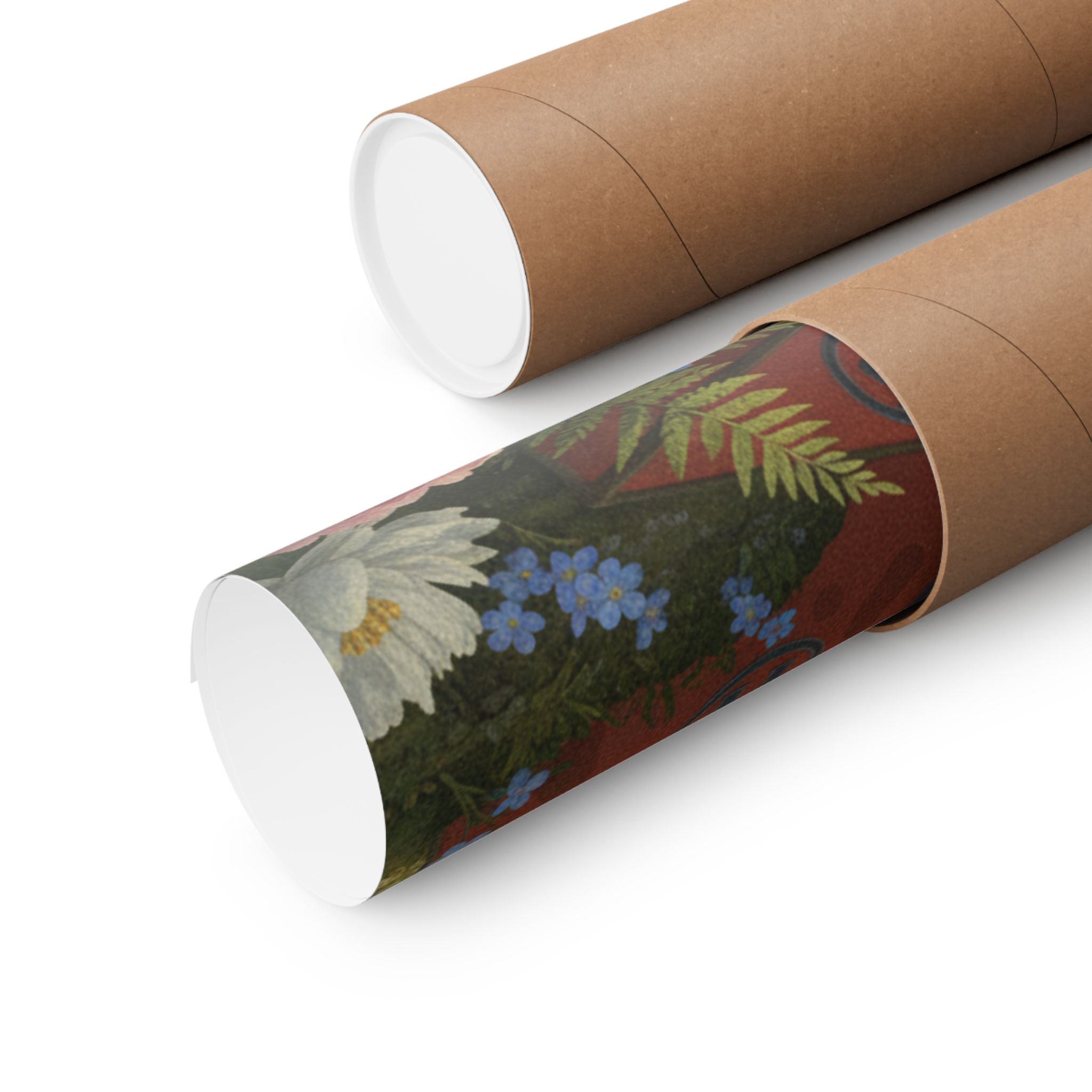 Scenic Nature — Red Lacquer Box And Water-Pot — Matte Poster