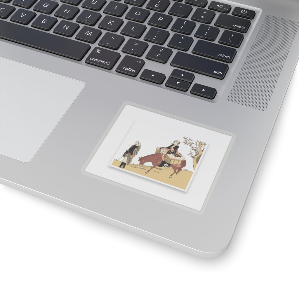 Ecommerce Main — Version Of Legend Of Michizane: Woman Riding Ox Which A Man Is Leading — Kiss-Cut Sticker