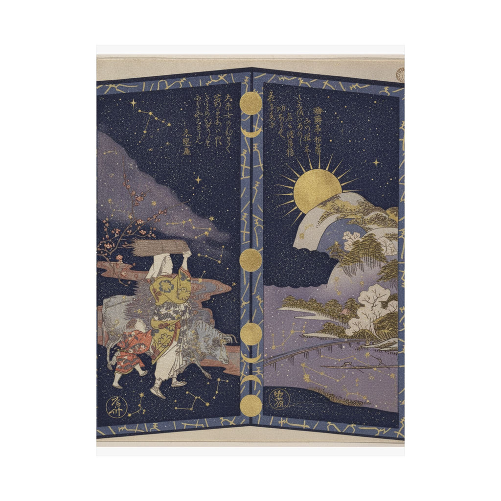 Celestial — Surimono In Shape Of Small Twofold Screen — Matte Poster