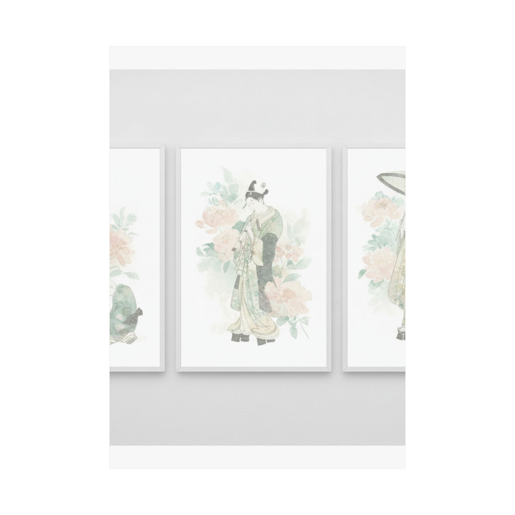 Watercolor — Tripytych Of Young Men — Matte Poster