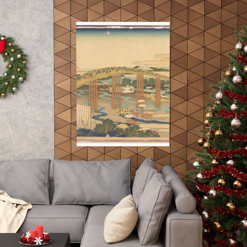 Scenic Nature — Yahagi Bridge At Okazaki On The Tōkaidō (Tōkaidō Okazaki Yahagi No Hashi), From  — Matte Poster