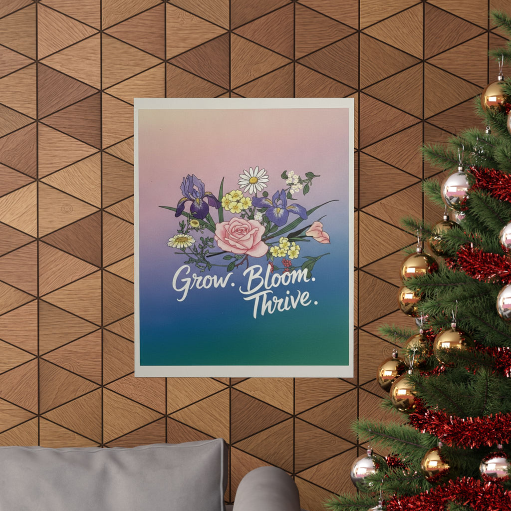 Affirmation — Rose, Iris, Primrose And Daisy — Matte Poster