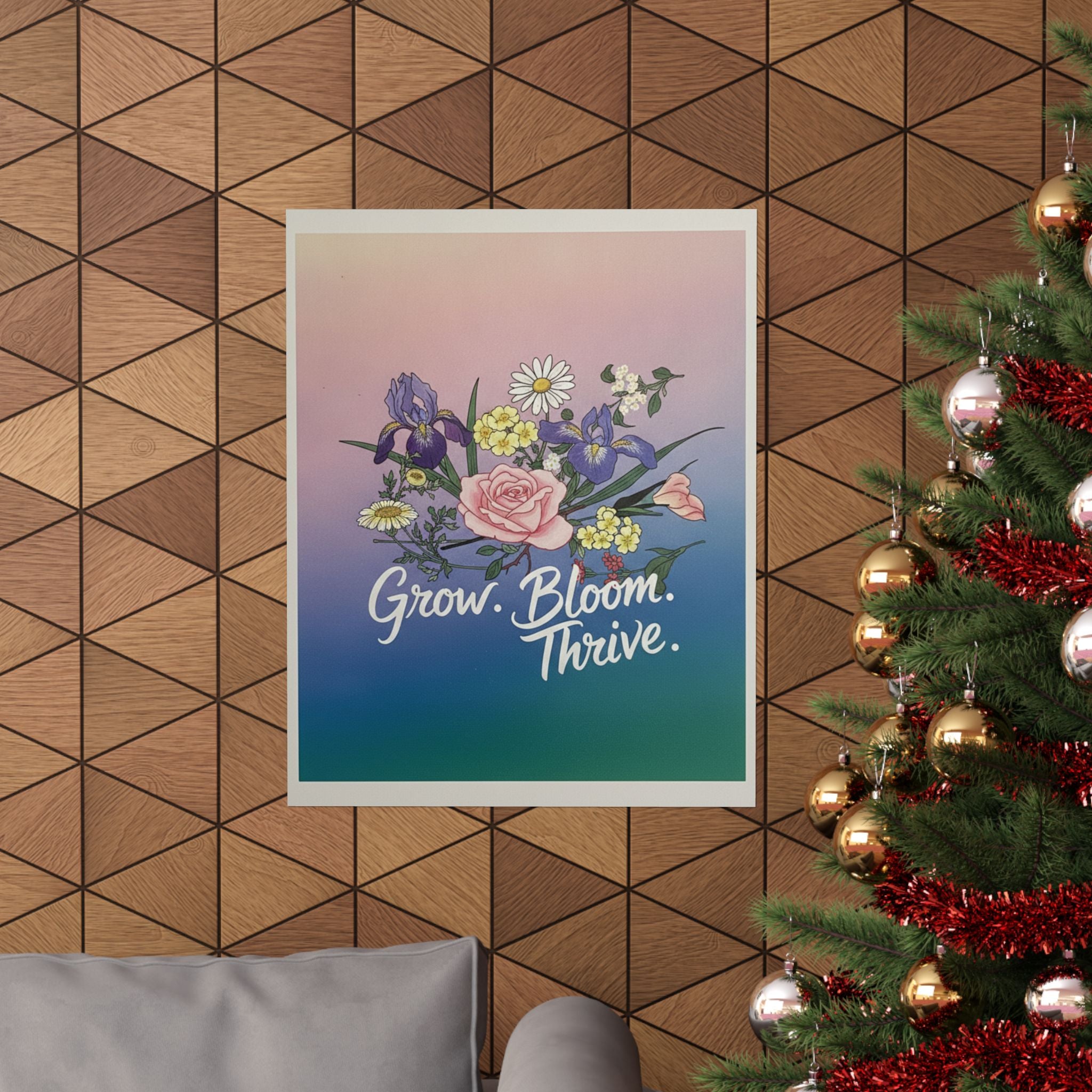 Affirmation — Rose, Iris, Primrose And Daisy — Matte Poster