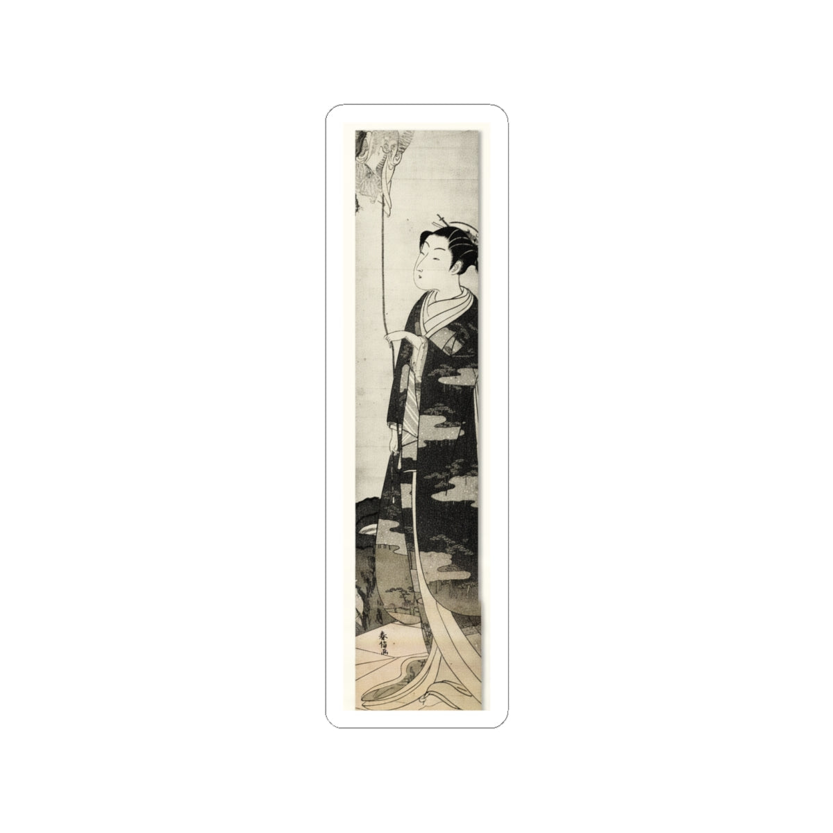 Ecommerce Main — A Woman Playing With A Monkey Which Has Climbed A Tree — Kiss-Cut Sticker