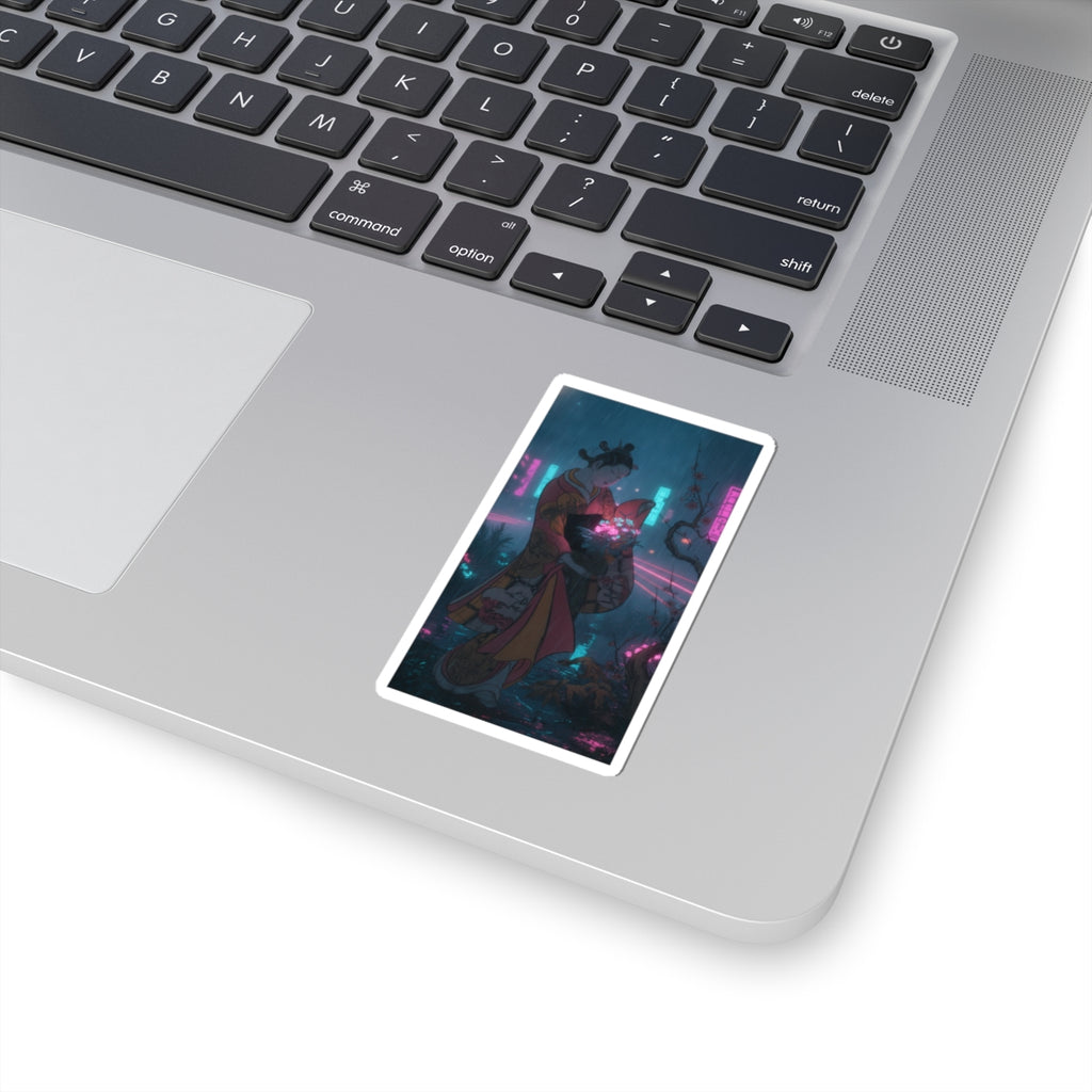 Neon Noir — A Young Lady In A Garden — Kiss-Cut Sticker