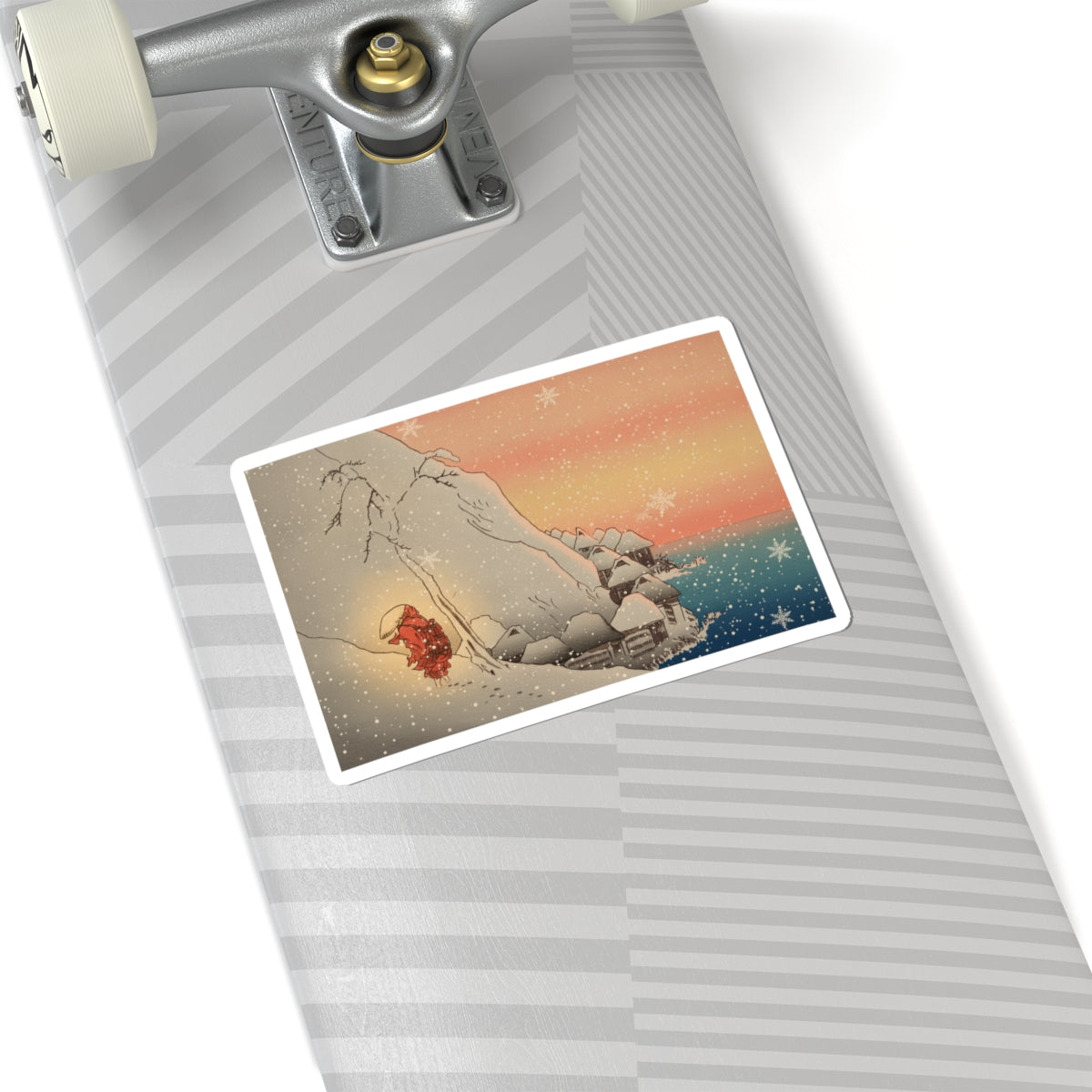 Southern Sunset — Nichiren In Snow At Tsukahara, Sodo Province — Kiss-Cut Sticker