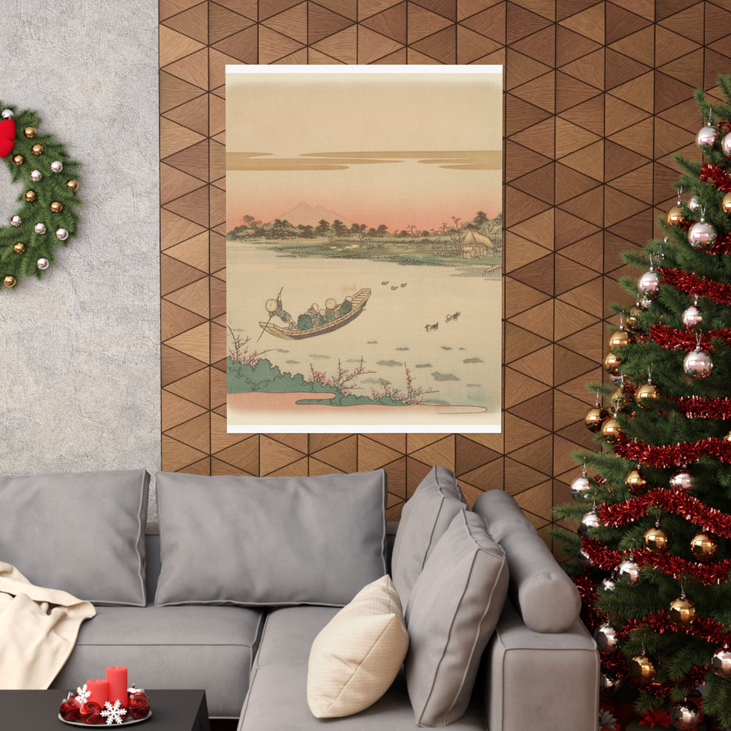 Southern Sunset — Boat Ferrying Across River — Matte Poster