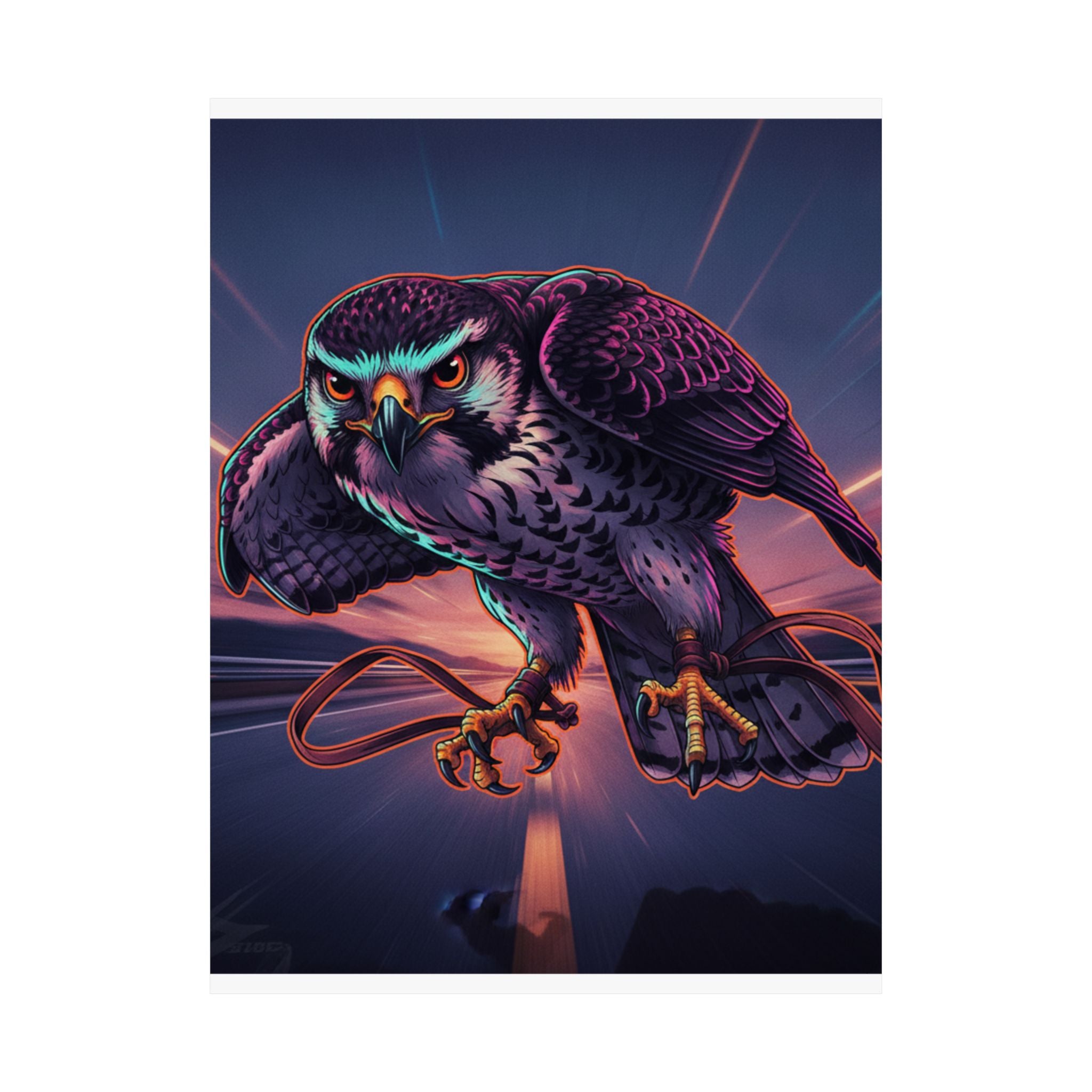 Fast Furious — Hawk Tied To Perch — Matte Poster