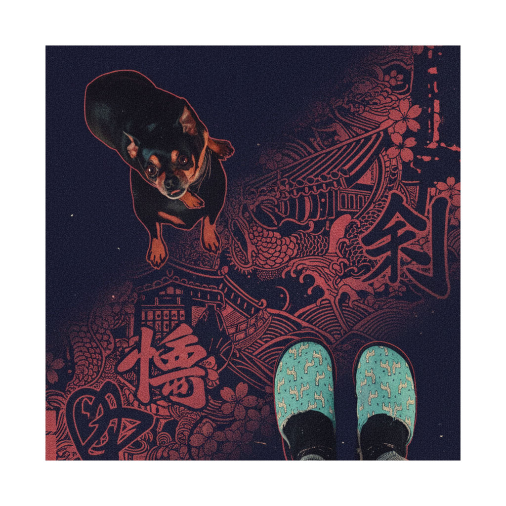 Japanese Street — Dog — Matte Poster