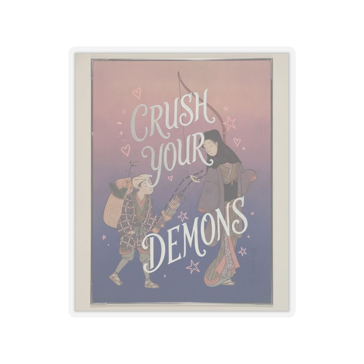 Affirmation — Demon-Crushing Bow — Kiss-Cut Sticker