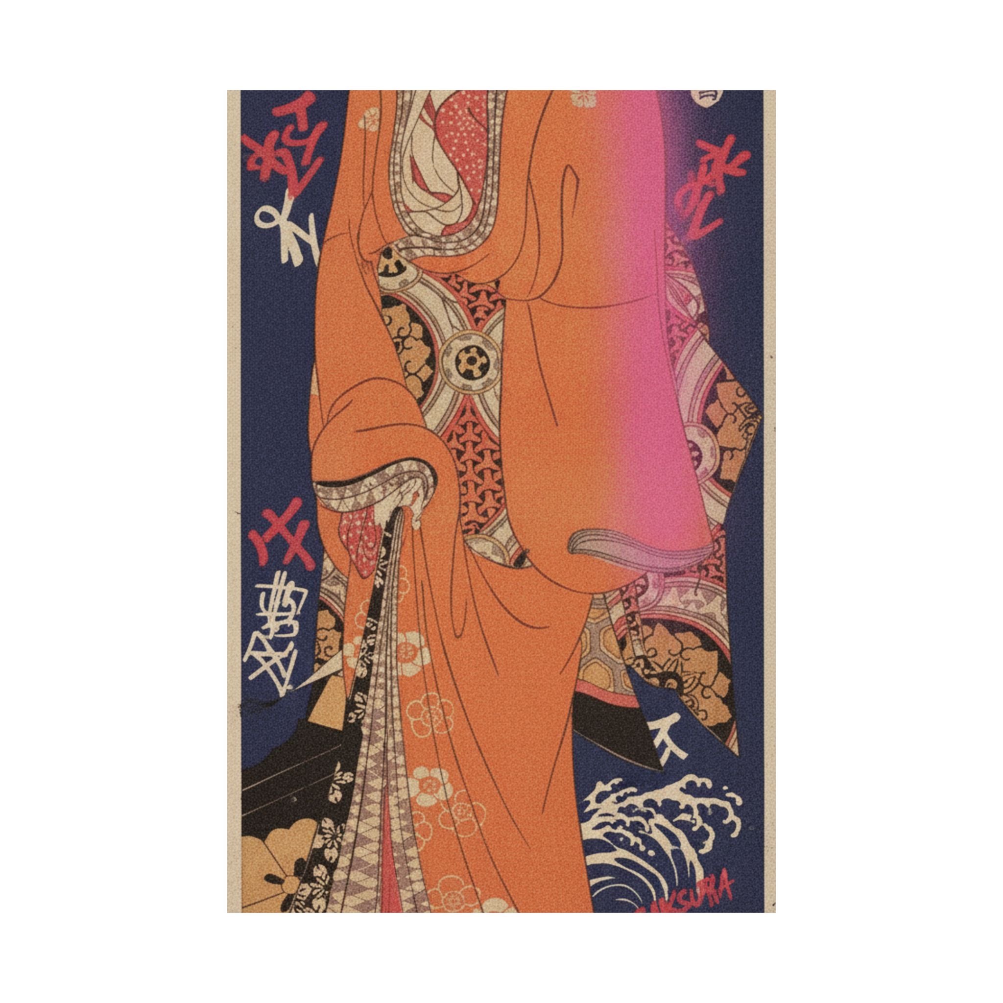 Japanese Street — Geisha, Probably A Singing Girl — Matte Poster