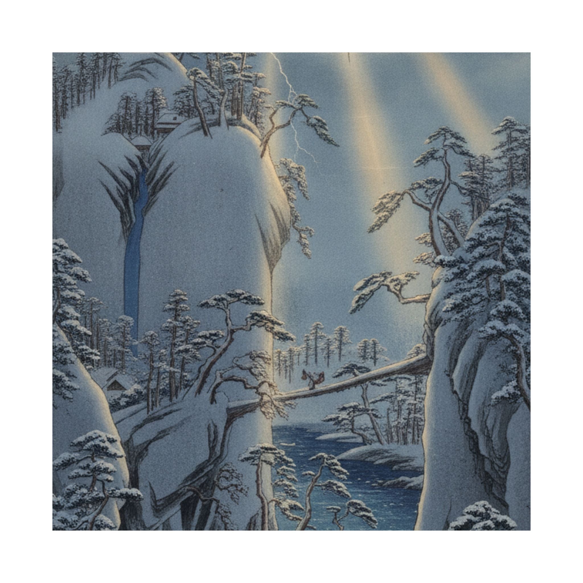Dramatic Storm — River Gorge In Snow — Matte Poster