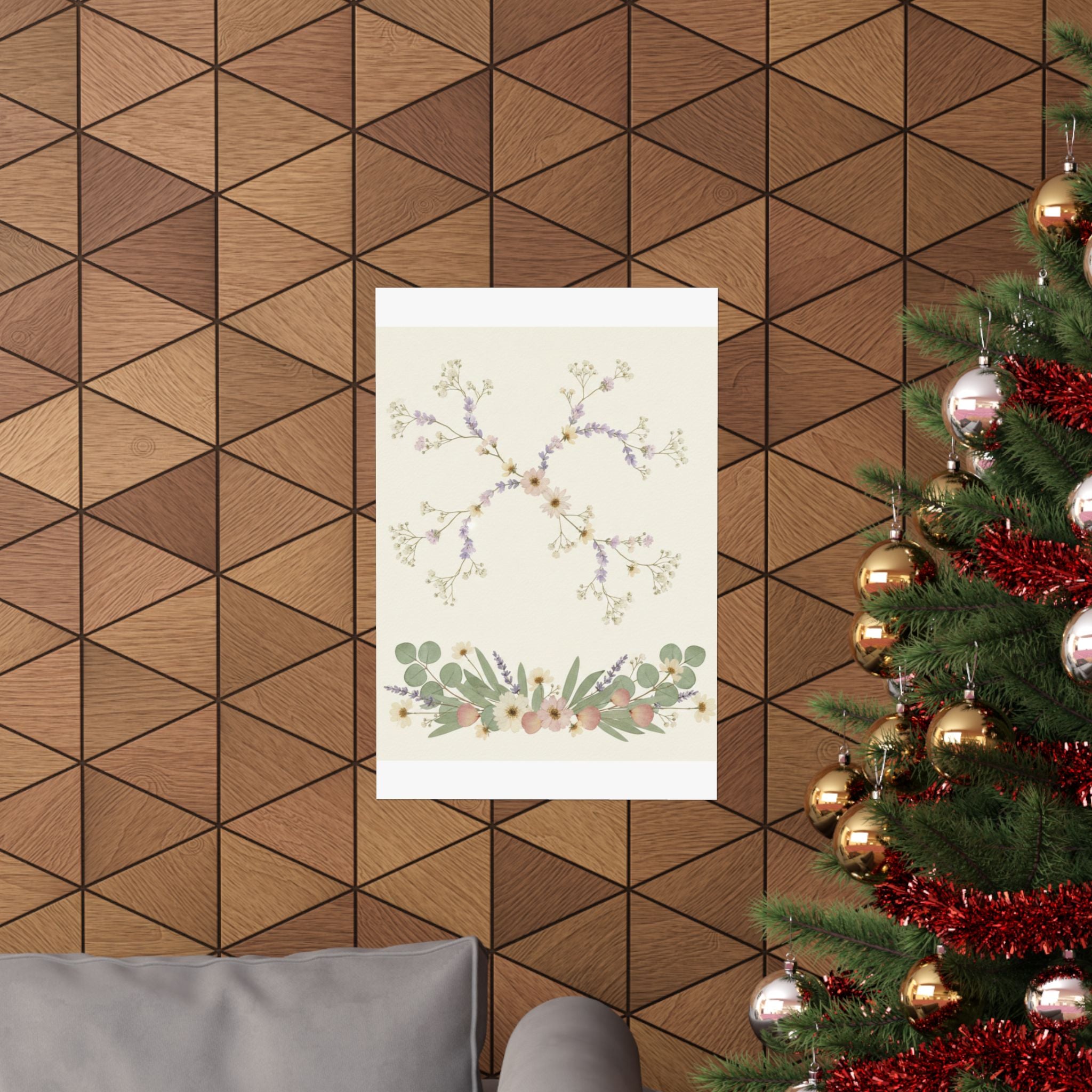 Pressed Lavender & Eucalyptus Garland Matte Poster