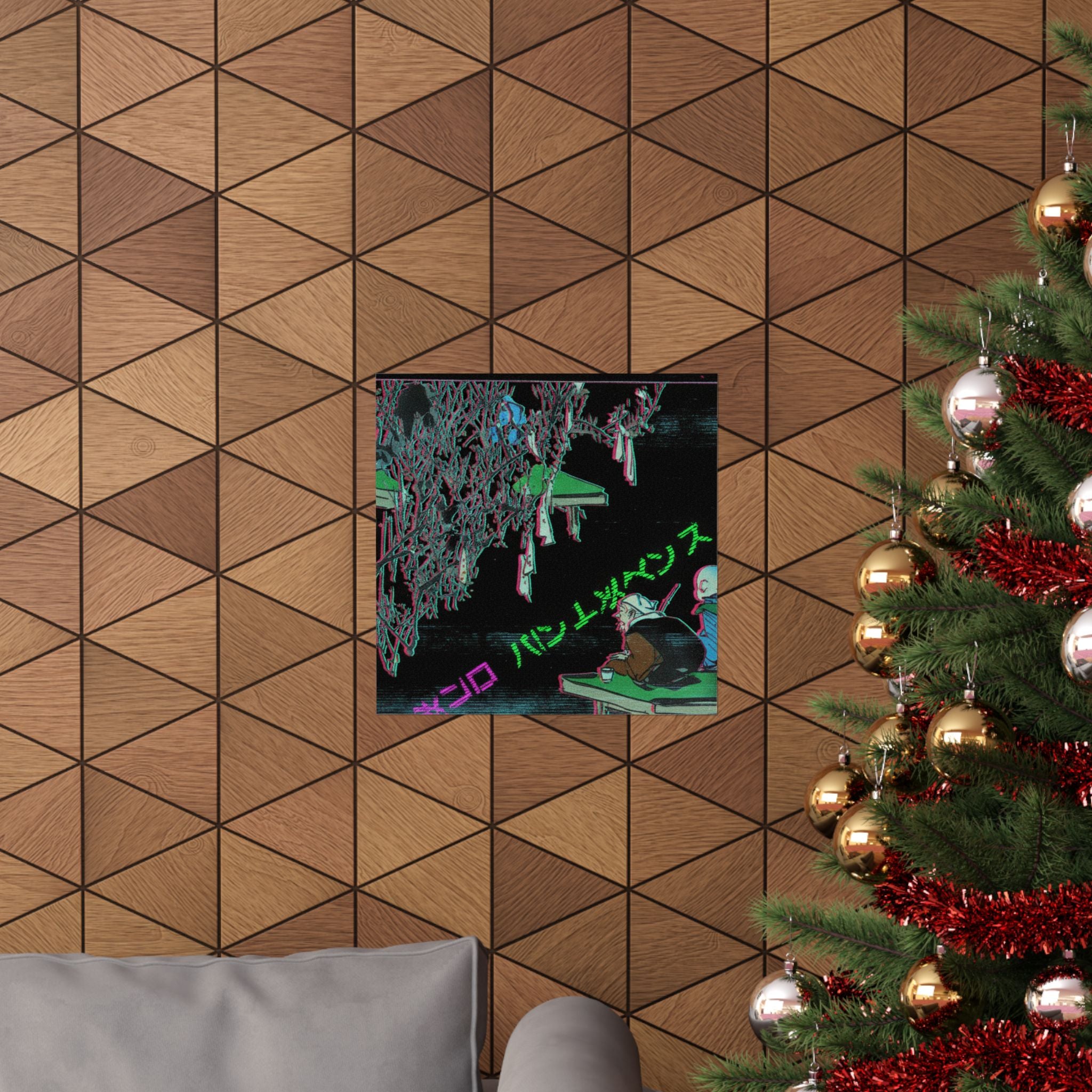 Glitch Culture — Two Pilgrims Gazing At A Tree Festooned With Prayers — Matte Poster