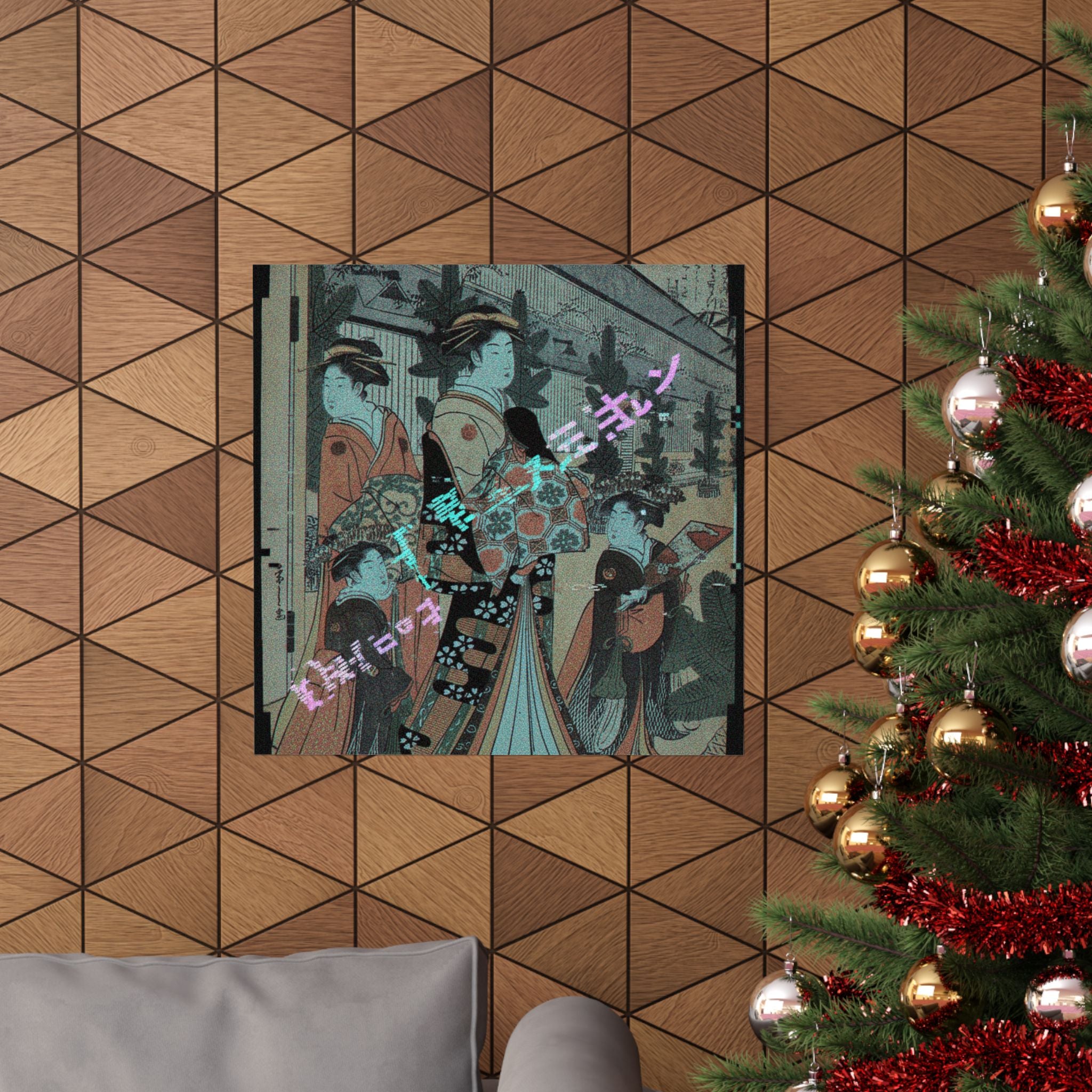 Glitch Culture — Two Oiran With Two Female Attendants In The Yoshiwara — Matte Poster