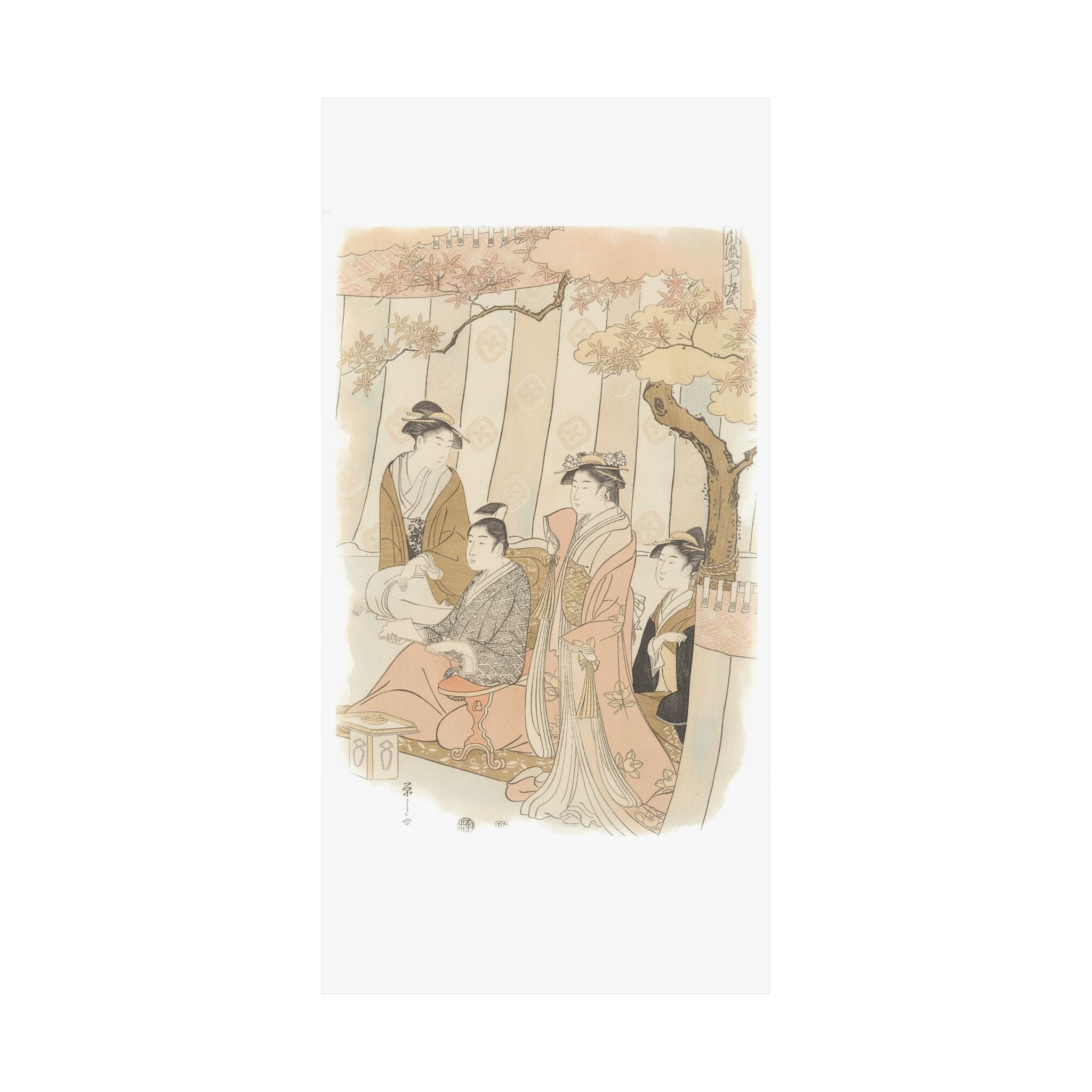 Watercolor — Prince Genji And Three Young Women — Matte Poster