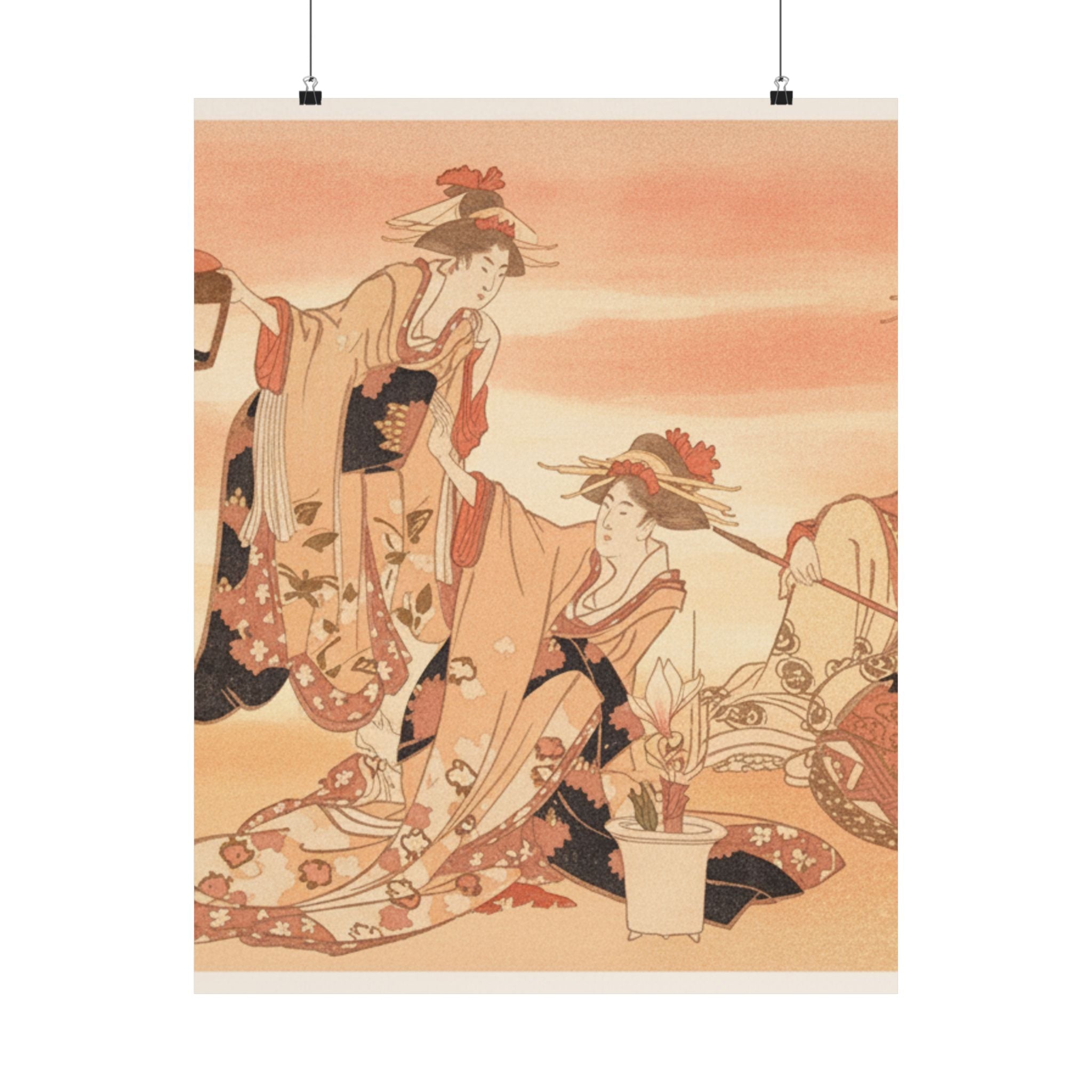 Southern Sunset — Three Young Ladies Visiting Together — Matte Poster