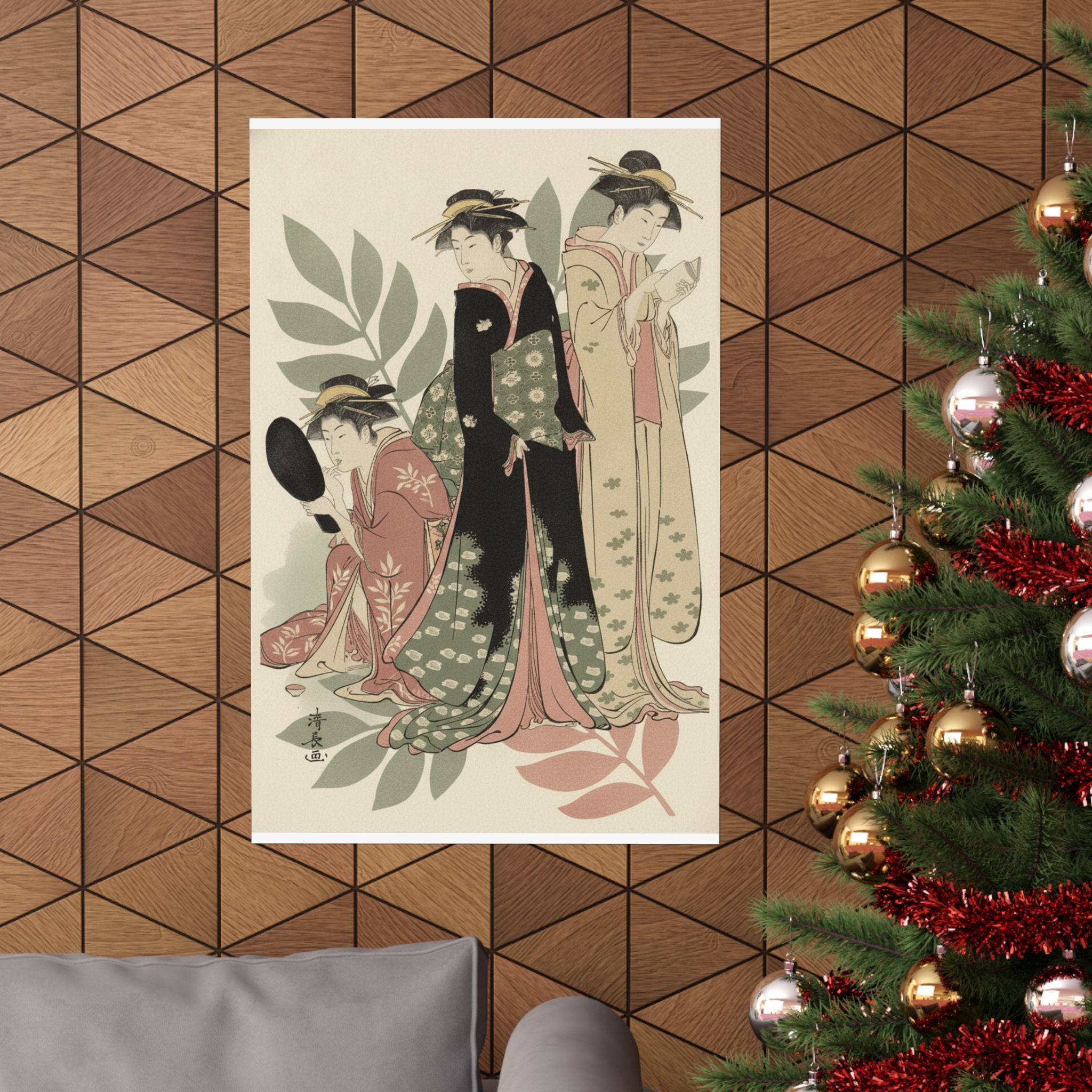 Botanical — Three Geishas Of Tachibana Street In Their Room — Matte Poster