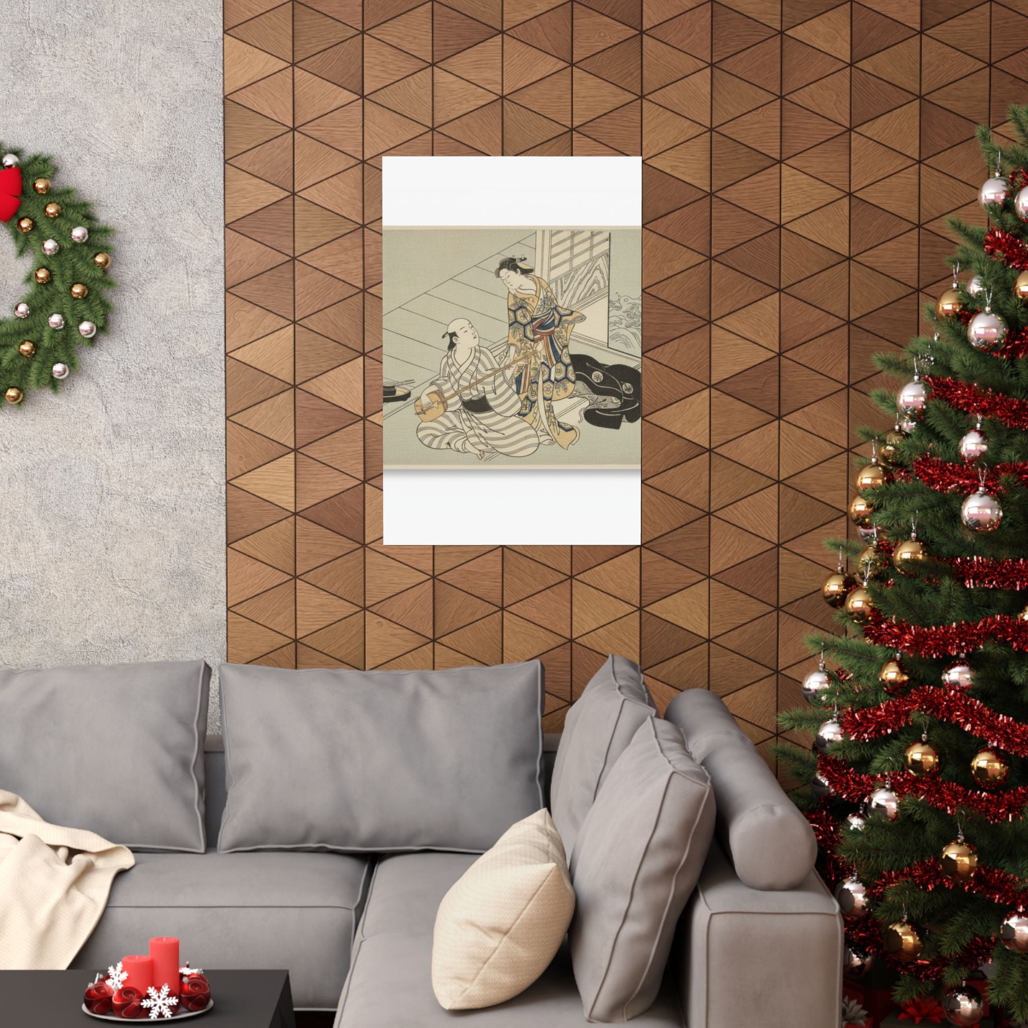 Ecommerce Main — Lady Interrupting Her Lover, Who Is Playing The Shamisen — Matte Poster
