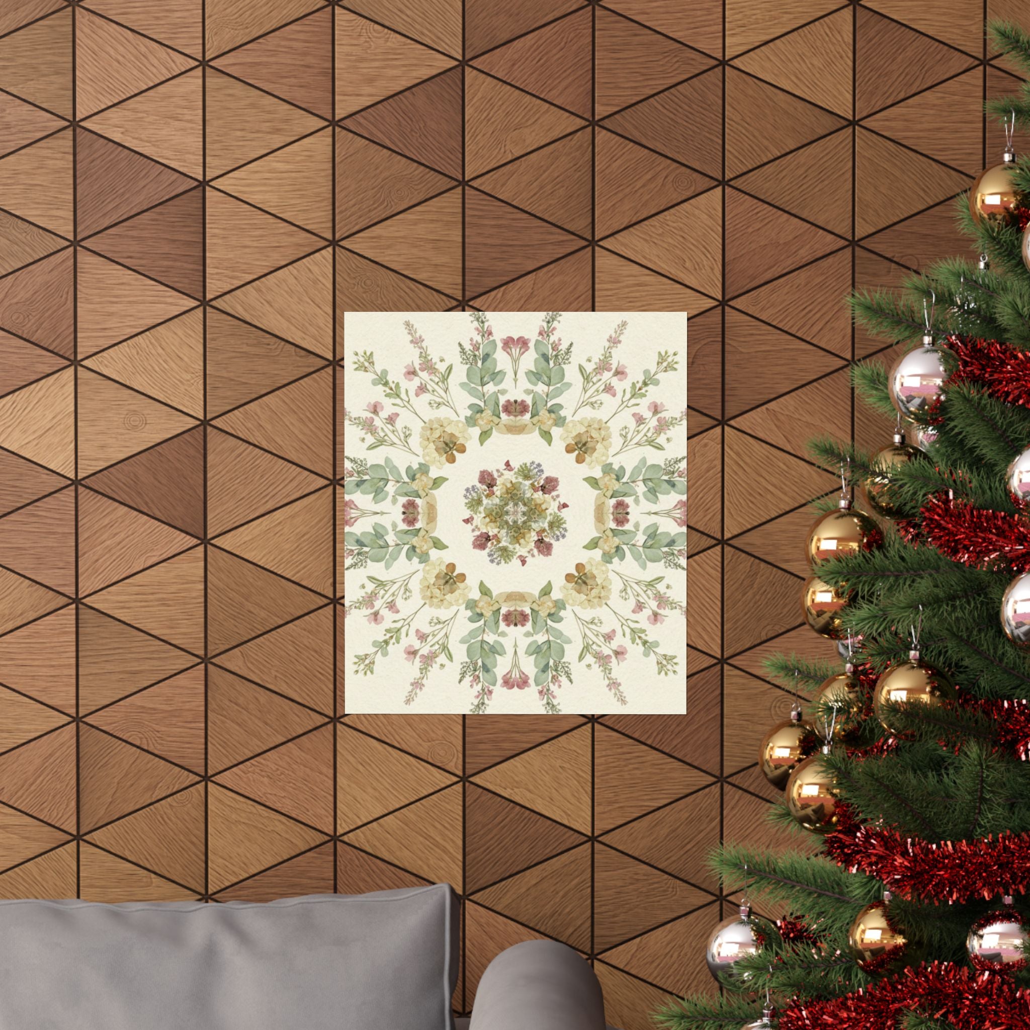 Pressed Wildflower Symmetry Cottagecore Botanical Poster