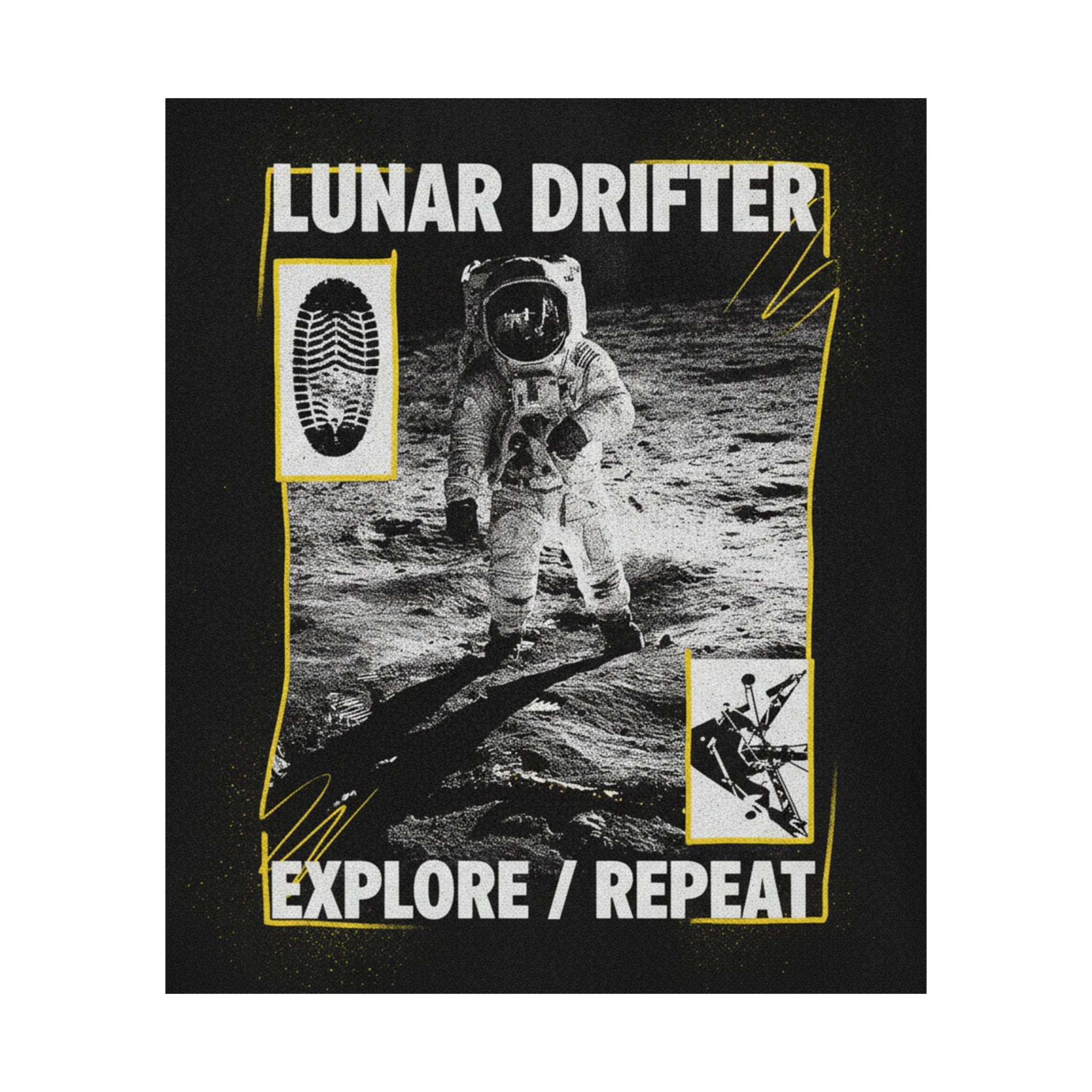 Lunar Drifter Explore / Repeat Astronaut Streetwear Poster