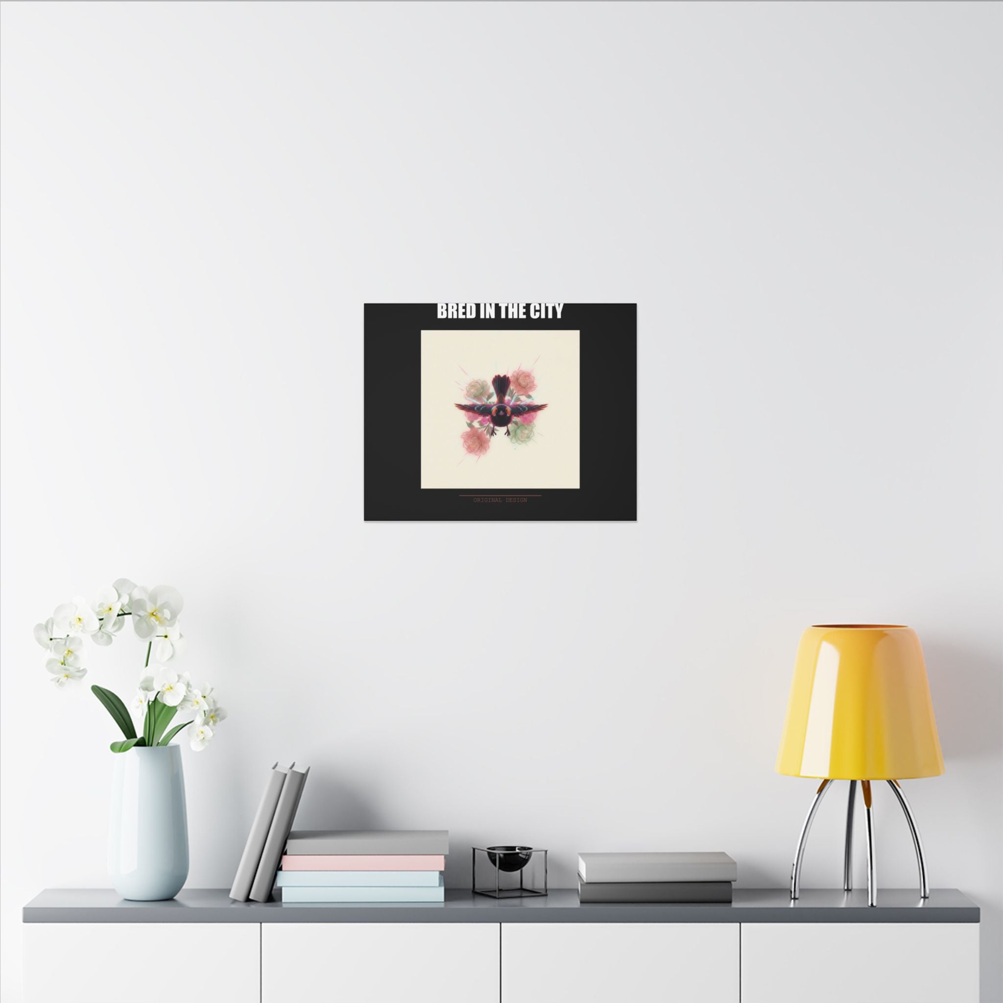 BRED IN THE CITY Flying Bird & Roses Matte Canvas