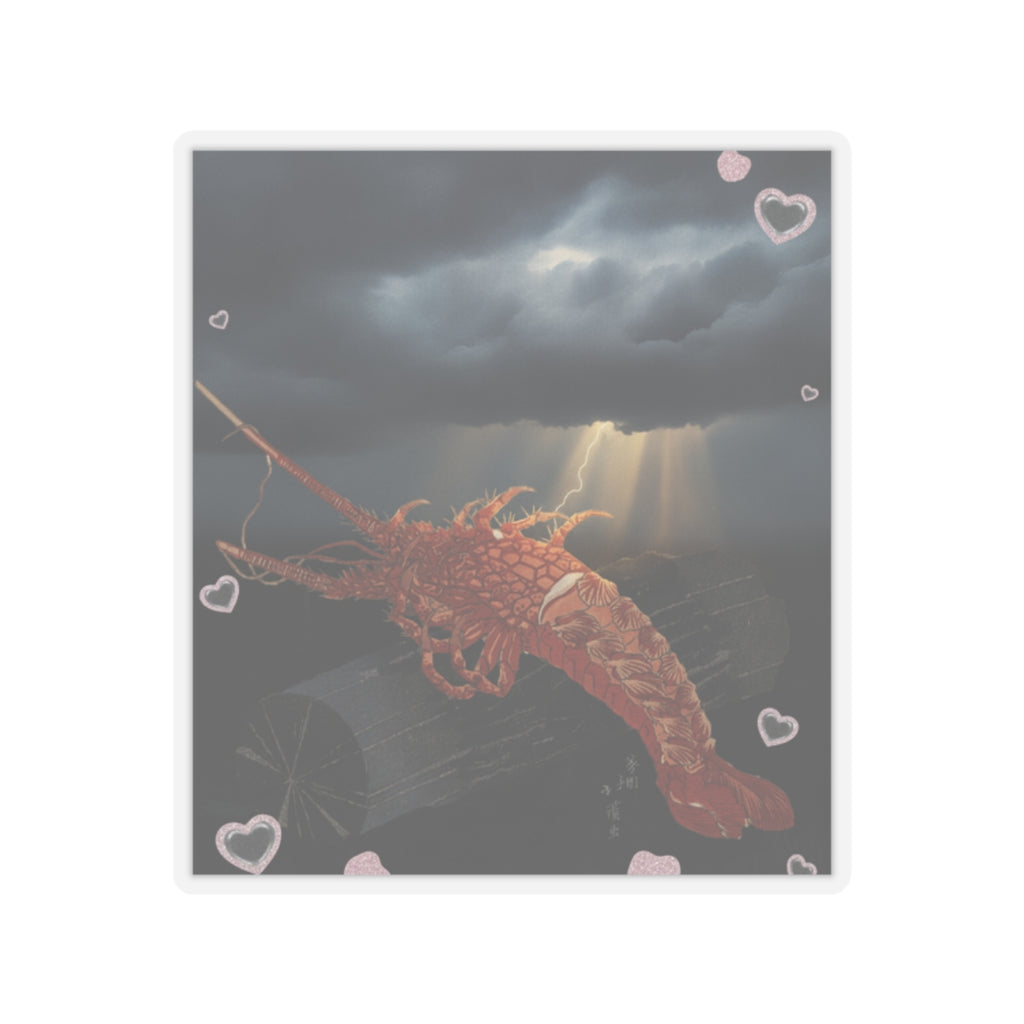 Dramatic Storm — Lobster On A Piece Of Charcoal — Kiss-Cut Sticker