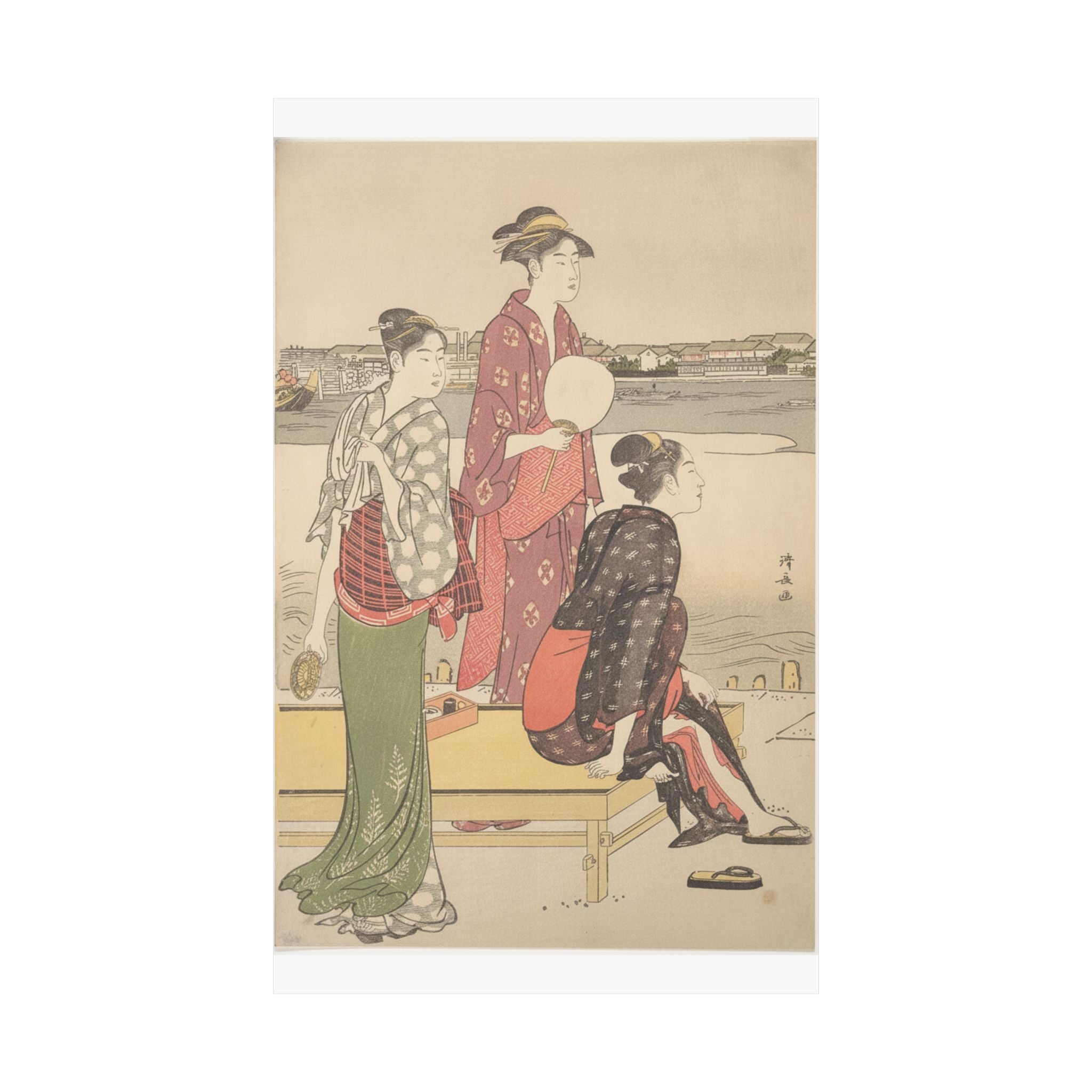 Watercolor — Evening On The Banks Of The Sumida River — Matte Poster