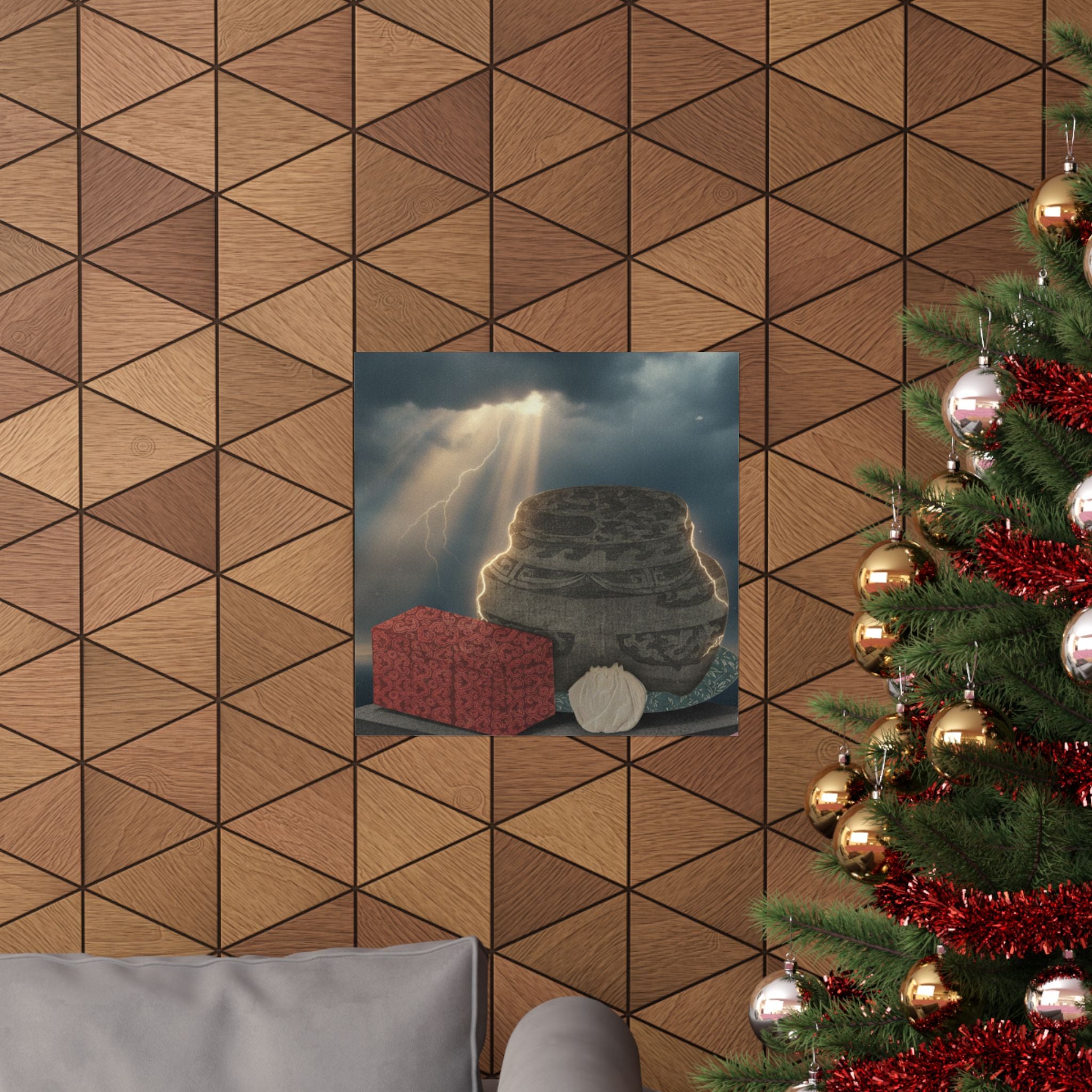 Dramatic Storm — Fire-Holder And Tea-Box — Matte Poster