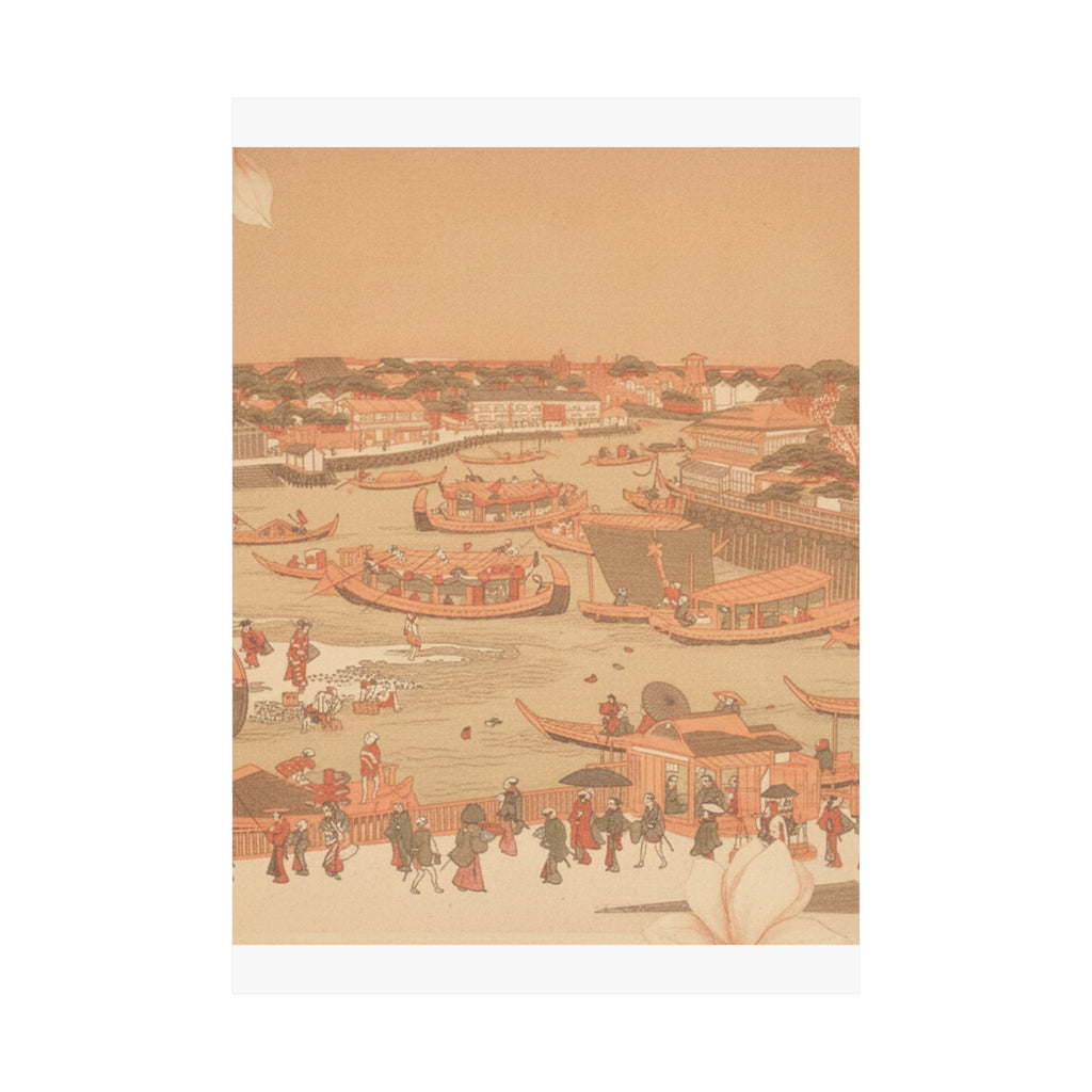 Southern Sunset — New Great Bridge At Naka Zu In Edo — Matte Poster