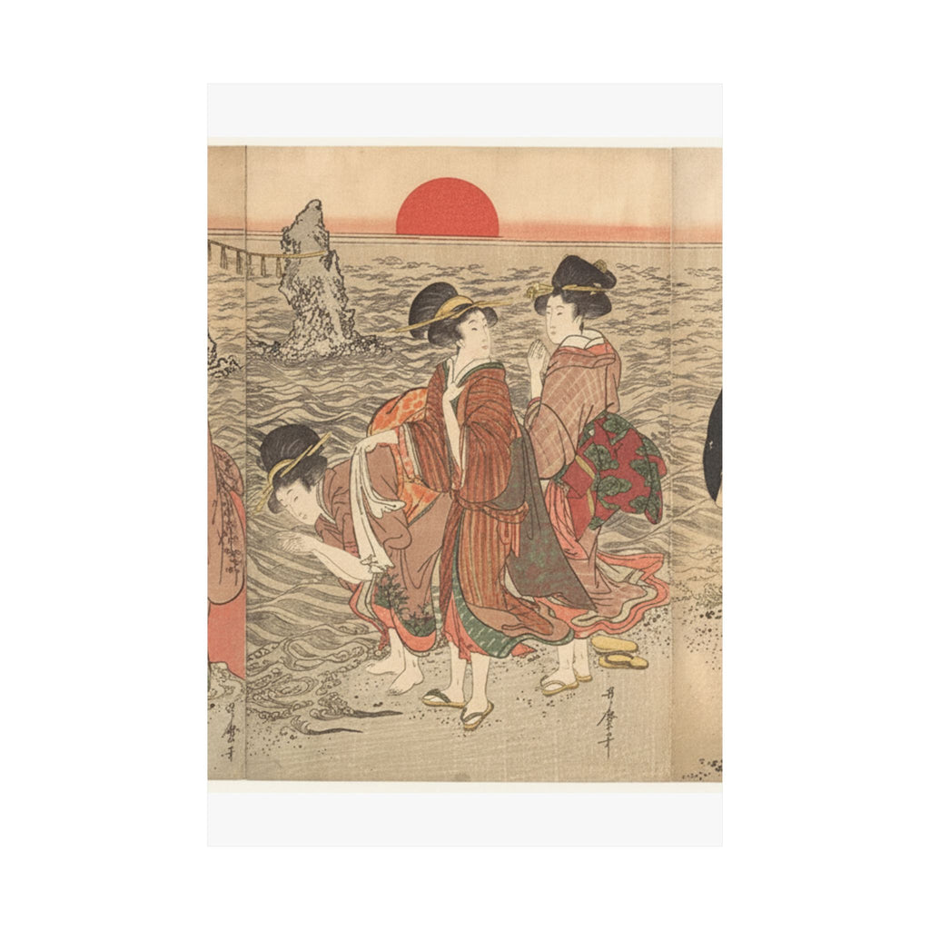 Ecommerce Main — Women Worshipping The Rising Sun Between The Twin Rocks At Ise — Matte Poster