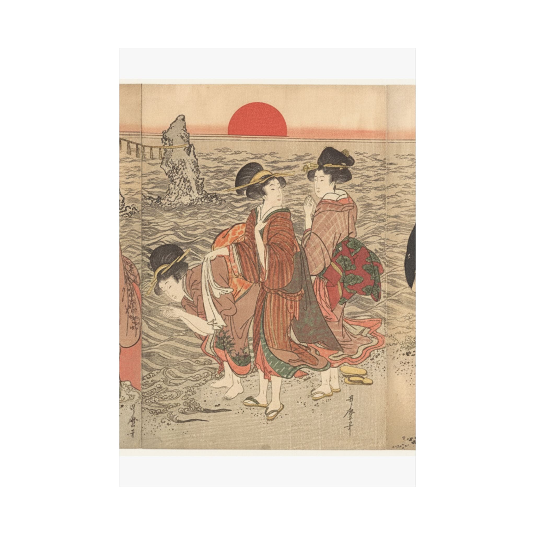 Ecommerce Main — Women Worshipping The Rising Sun Between The Twin Rocks At Ise — Matte Poster