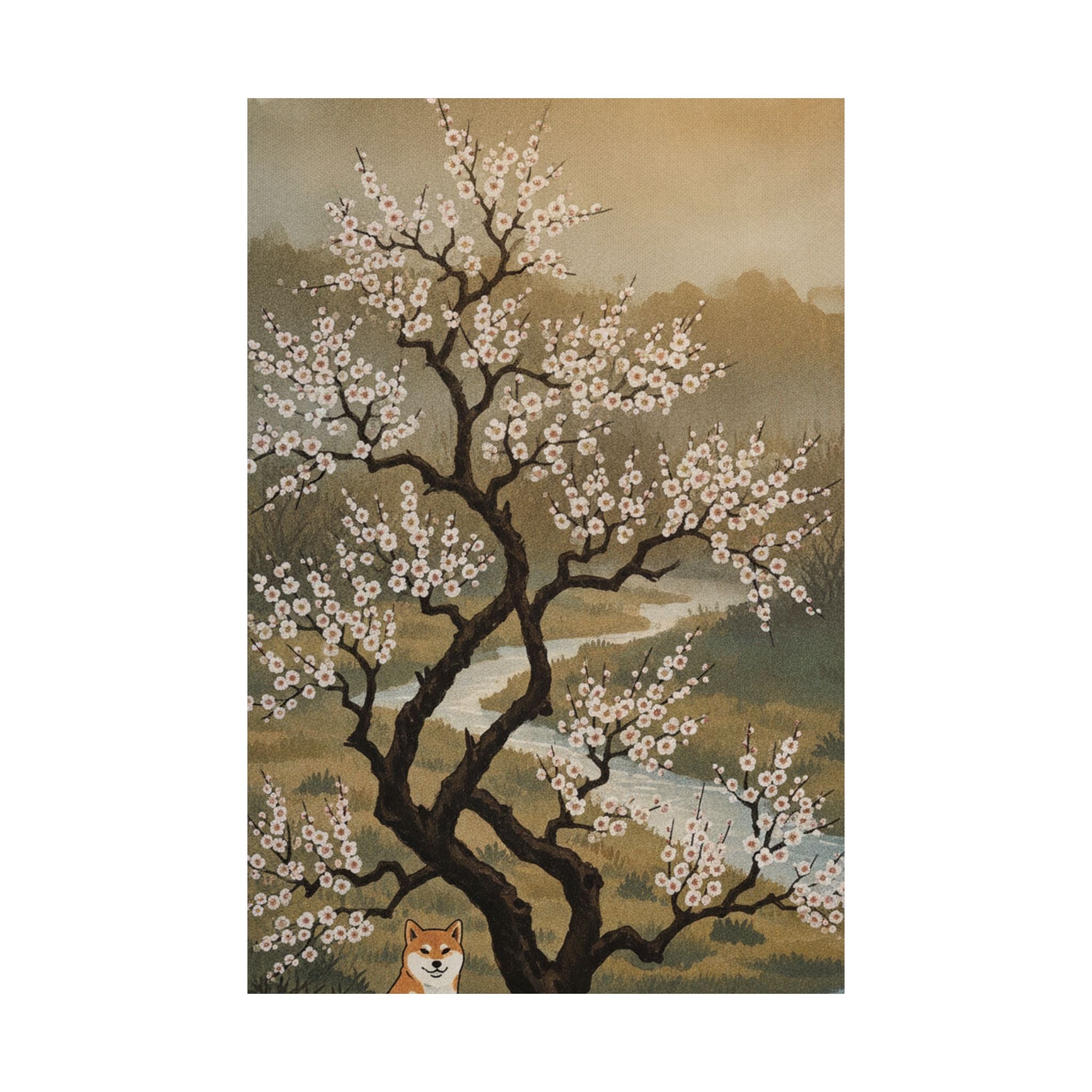 Scenic Nature — Plum Tree In Blossom — Matte Poster