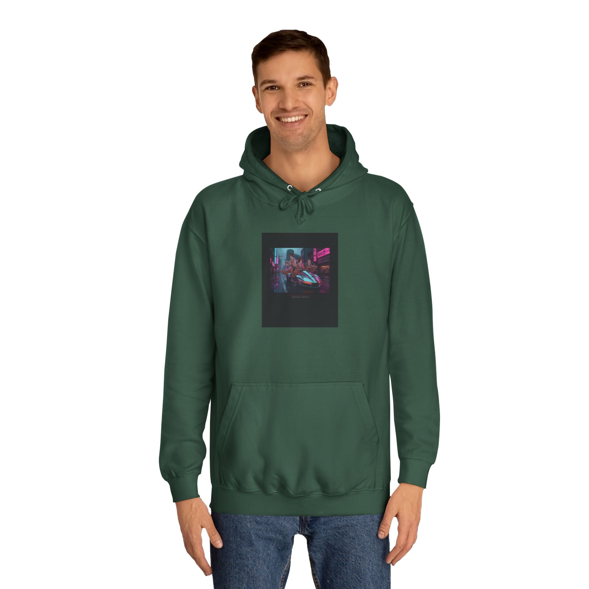 Neon Cyberpunk Street Racer Nightscape Hoodie