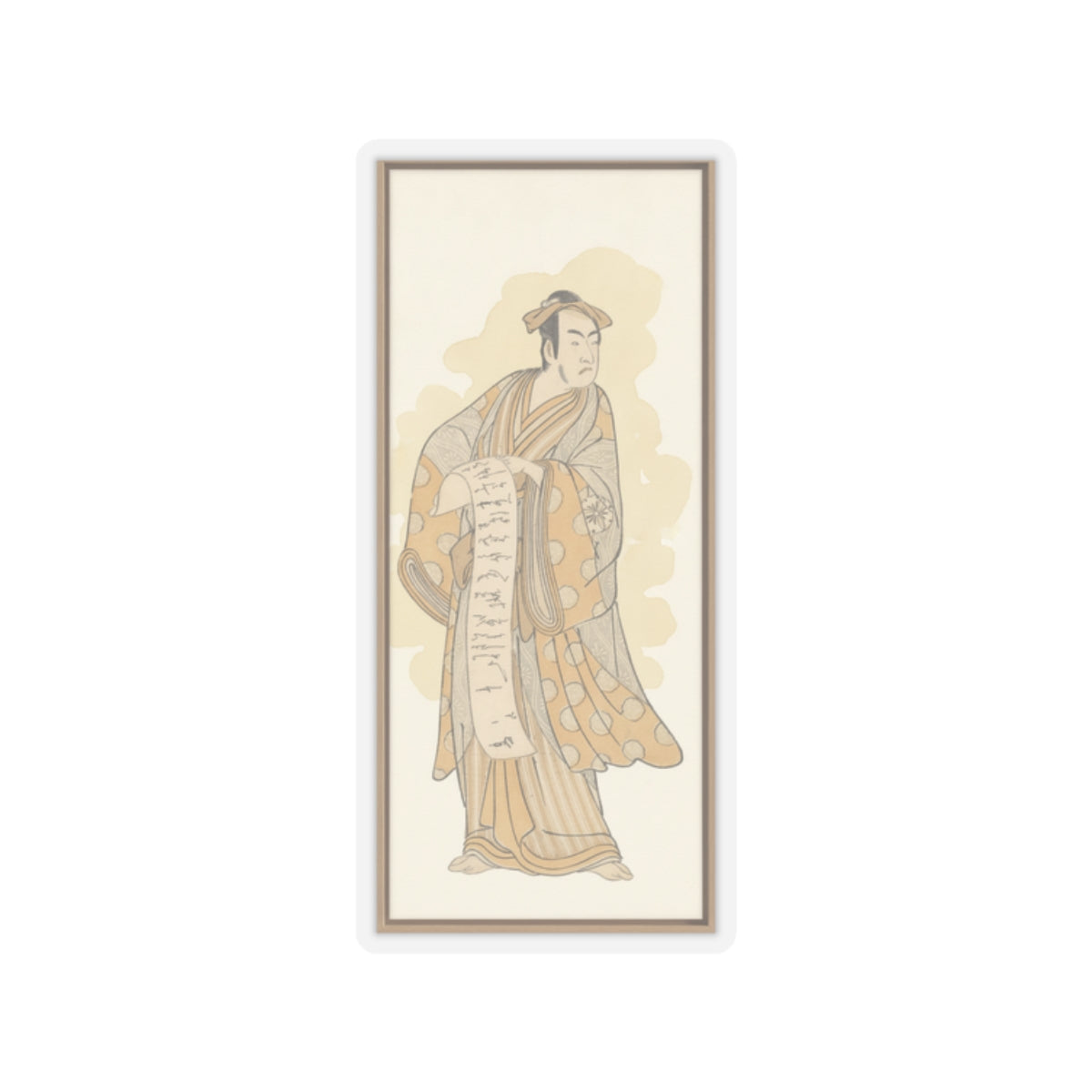 Watercolor — The Actor, Matsumoto Koshiro I 1674–1730 Reading A Letter — Kiss-Cut Sticker