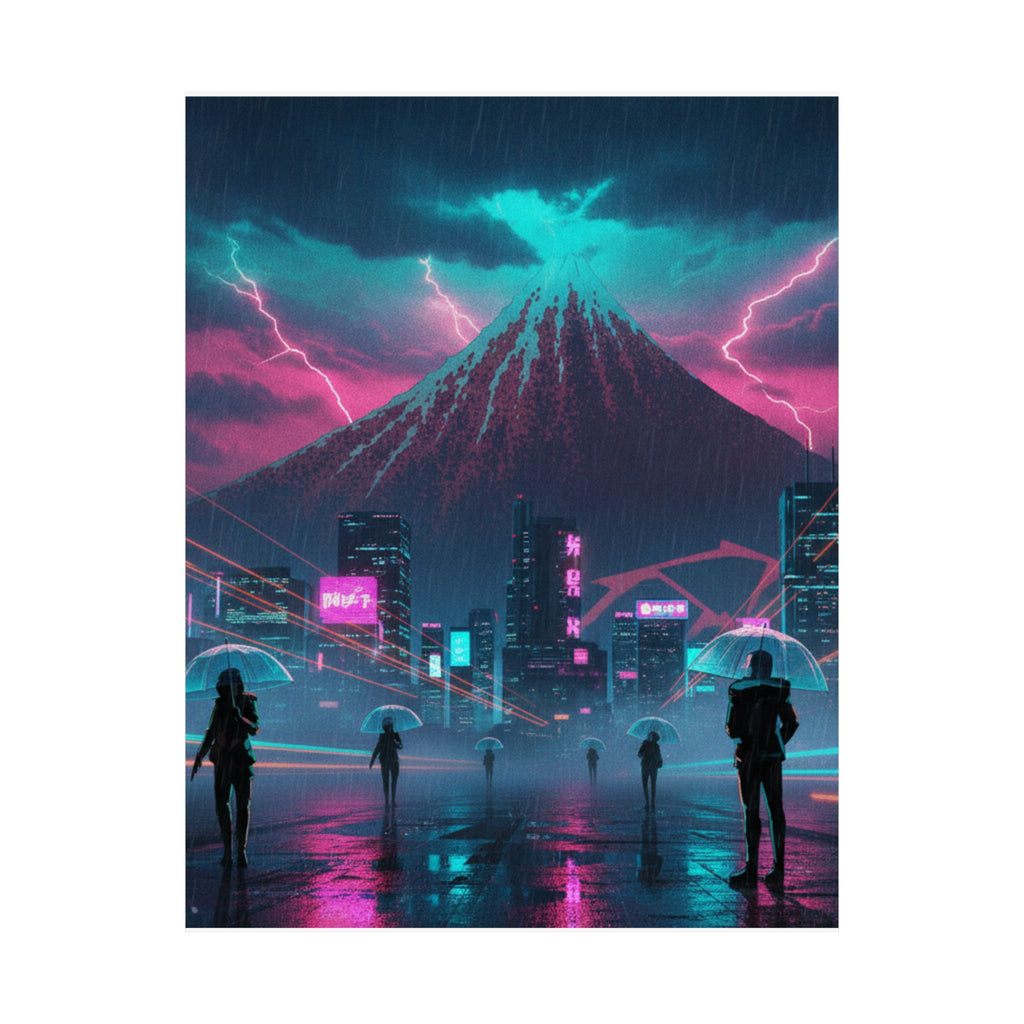 Neon Noir — Storm Below Mount Fuji (Sanka No Haku U), From The Series Thirty-Six Views Of Mo — Matte Poster
